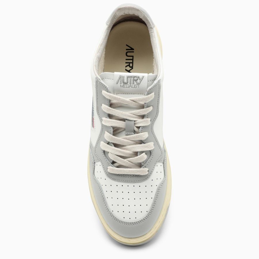 AUTRY o1d2blof0824 Leather Low-Top Trainers in White & Grey Size US 7 / IT 37 - 3 Thumbnail