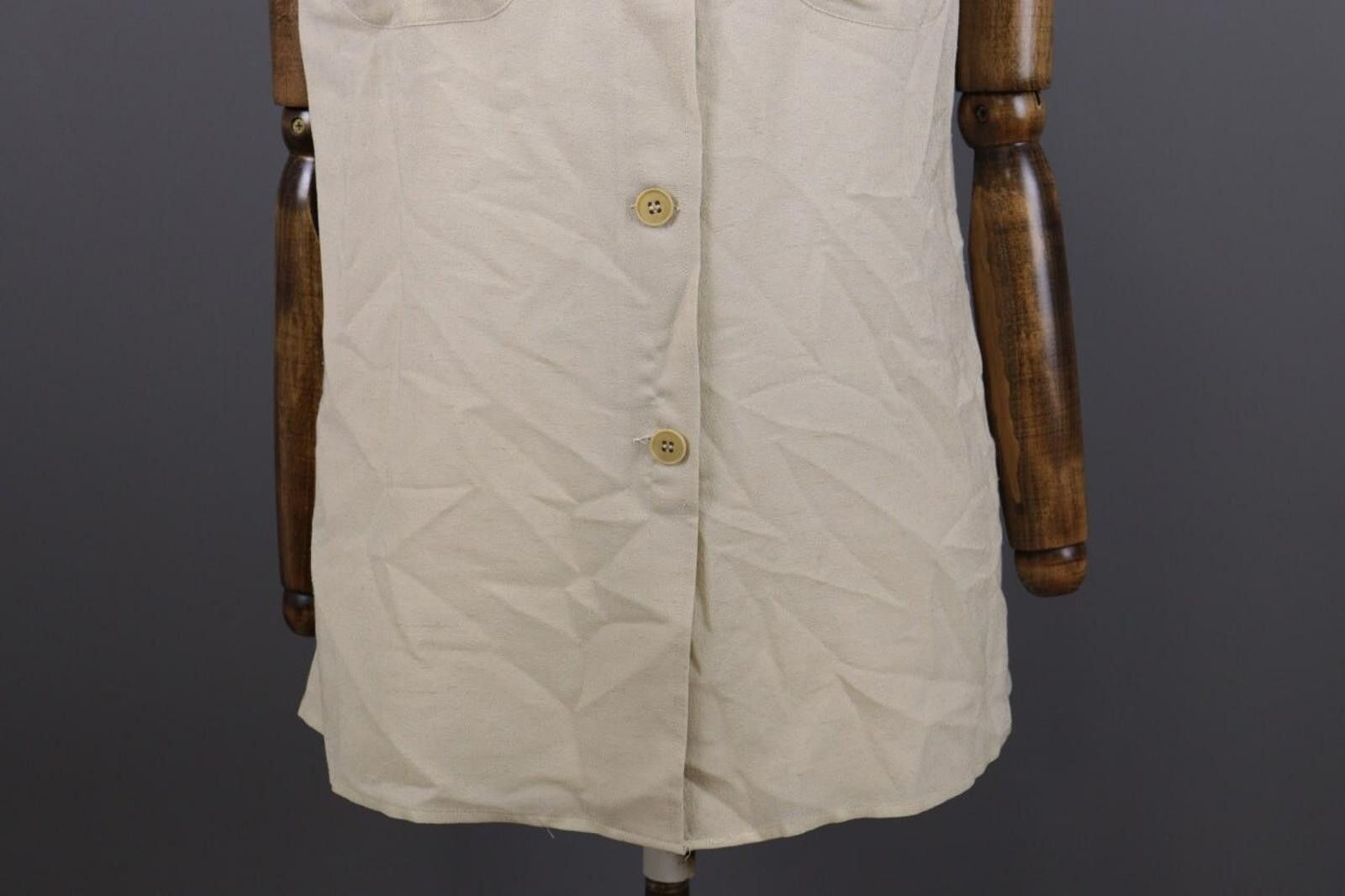 Giorgio Armani Giorgio Armani Vintage Beige Silk Blouse Shirt Size 44 / L Size M / US 6-8 / IT 42-44 - 2 Thumbnail