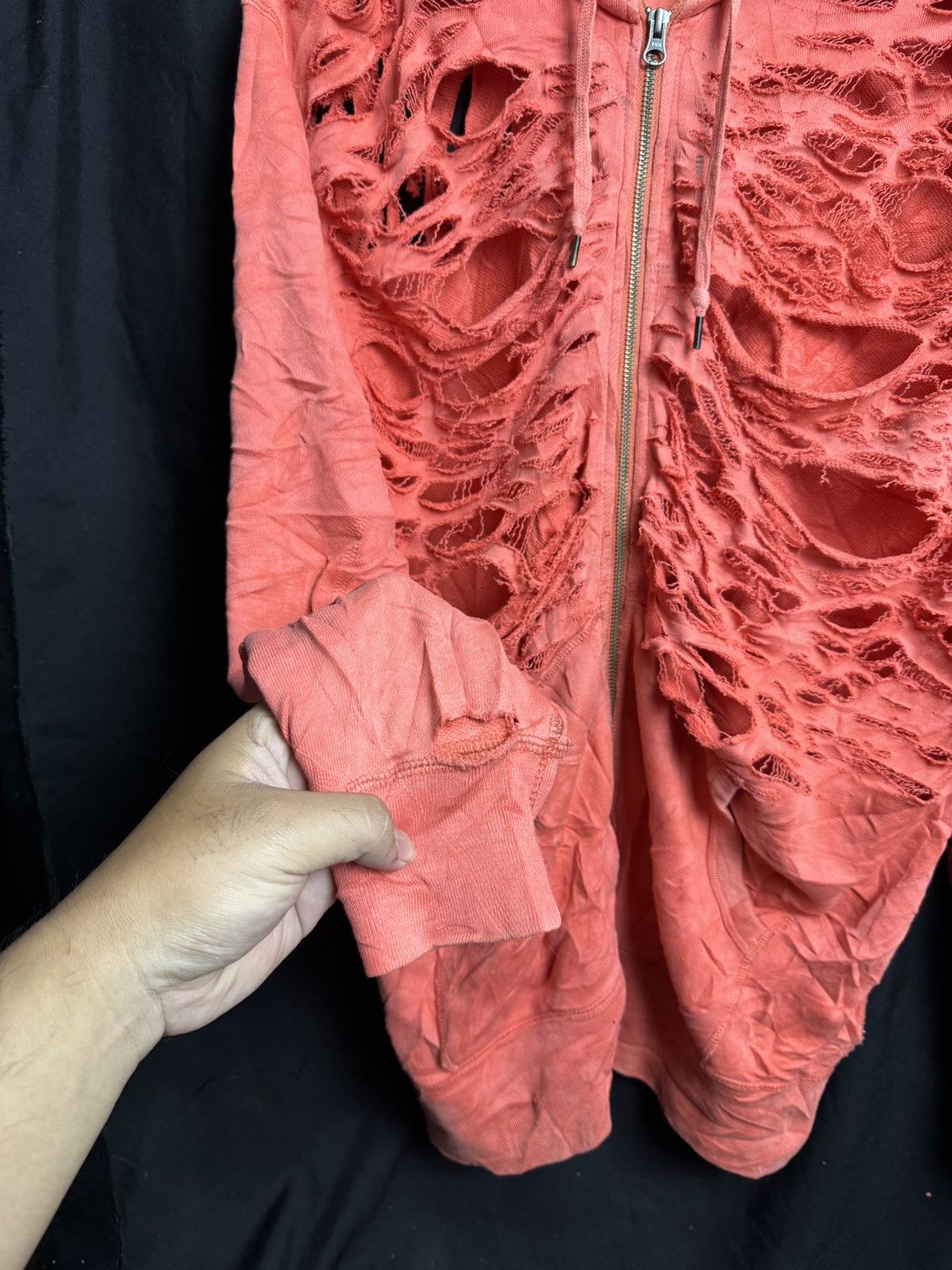 Beauty Beast × If Six Was Nine × Japanese Brand Crazy Distressed Style Skelton Hoodie Uniqlo Faded Orange Size US XL / EU 56 / 4 - 6 Thumbnail