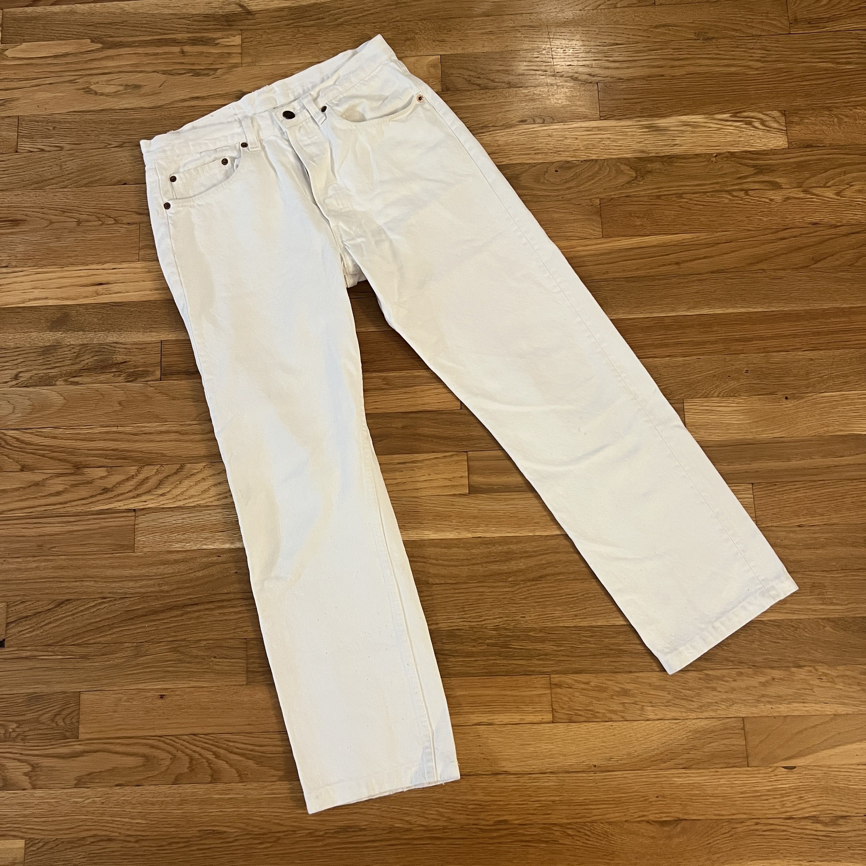 Levi's Vintage 80s 501 Button-Fly Distressed USA Made - 31x28 Size US 31 - 1 Thumbnail