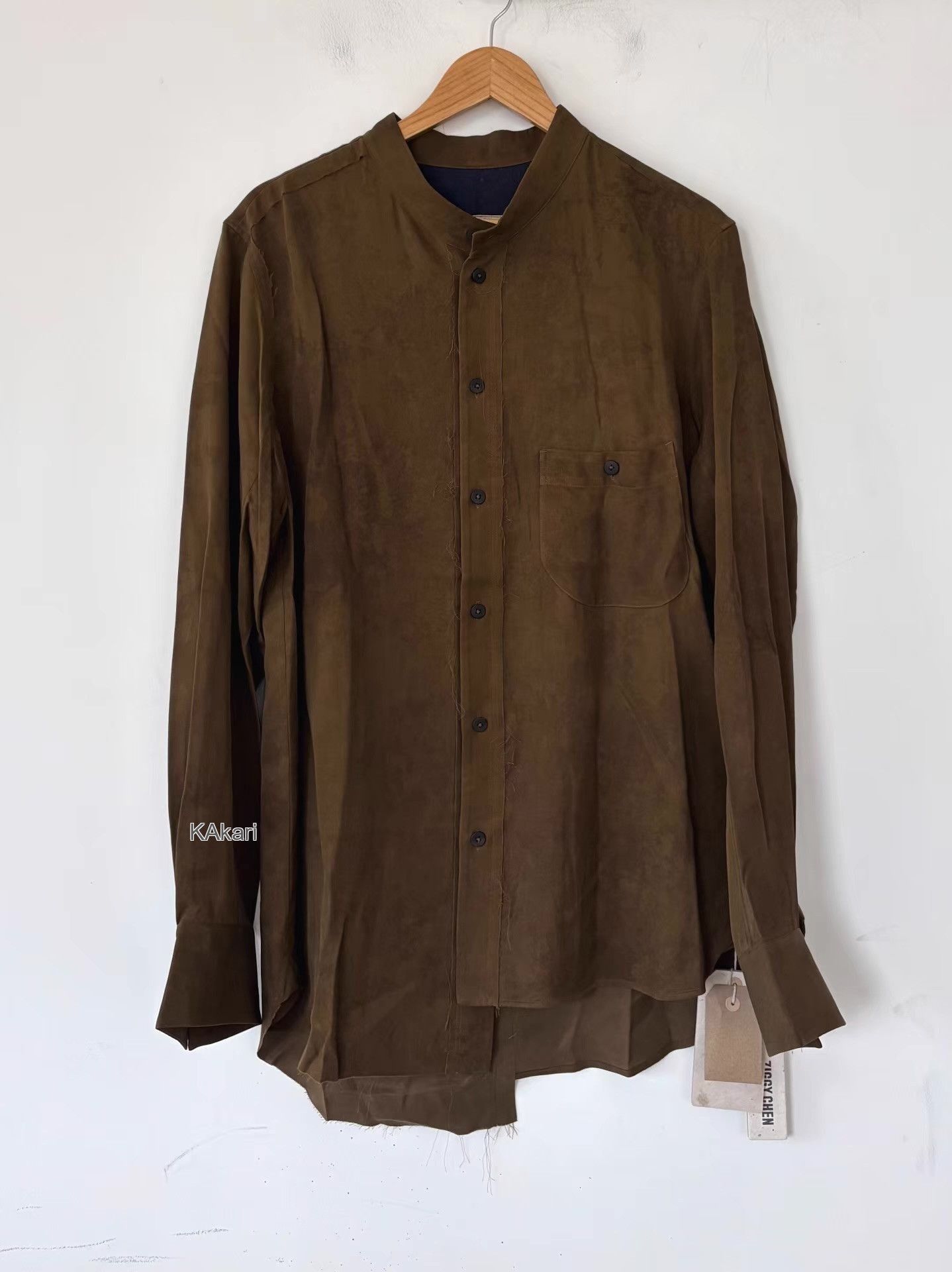 Ziggy Chen Brown Long Sleeve Button-Up Shirt Size US M / EU 48-50 / 2 - 1 Thumbnail