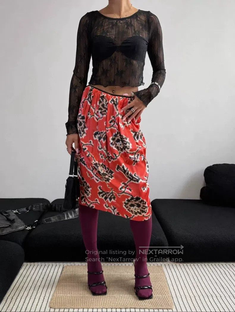 Dries Van Noten Dries Van Noten Color-blocked Midi Skirt Size 33" - 9 Thumbnail
