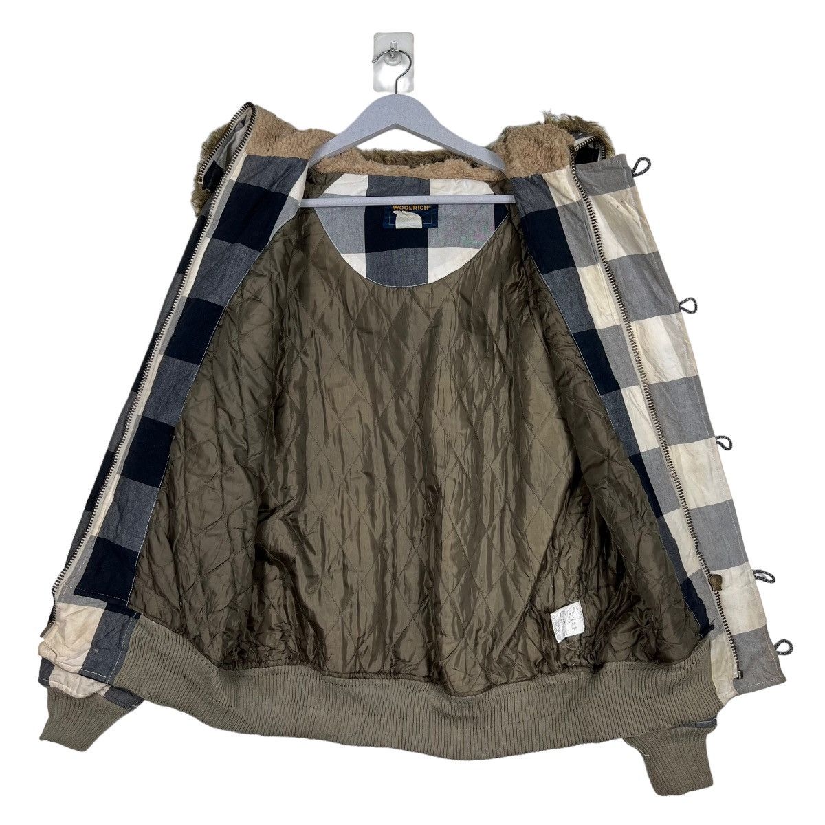 Vintage 🔥 VINTAGE WOOLRICH CHECKER FAUX FUR TRIM BOMBER JACKET Size US M / EU 48-50 / 2 - 12 Thumbnail
