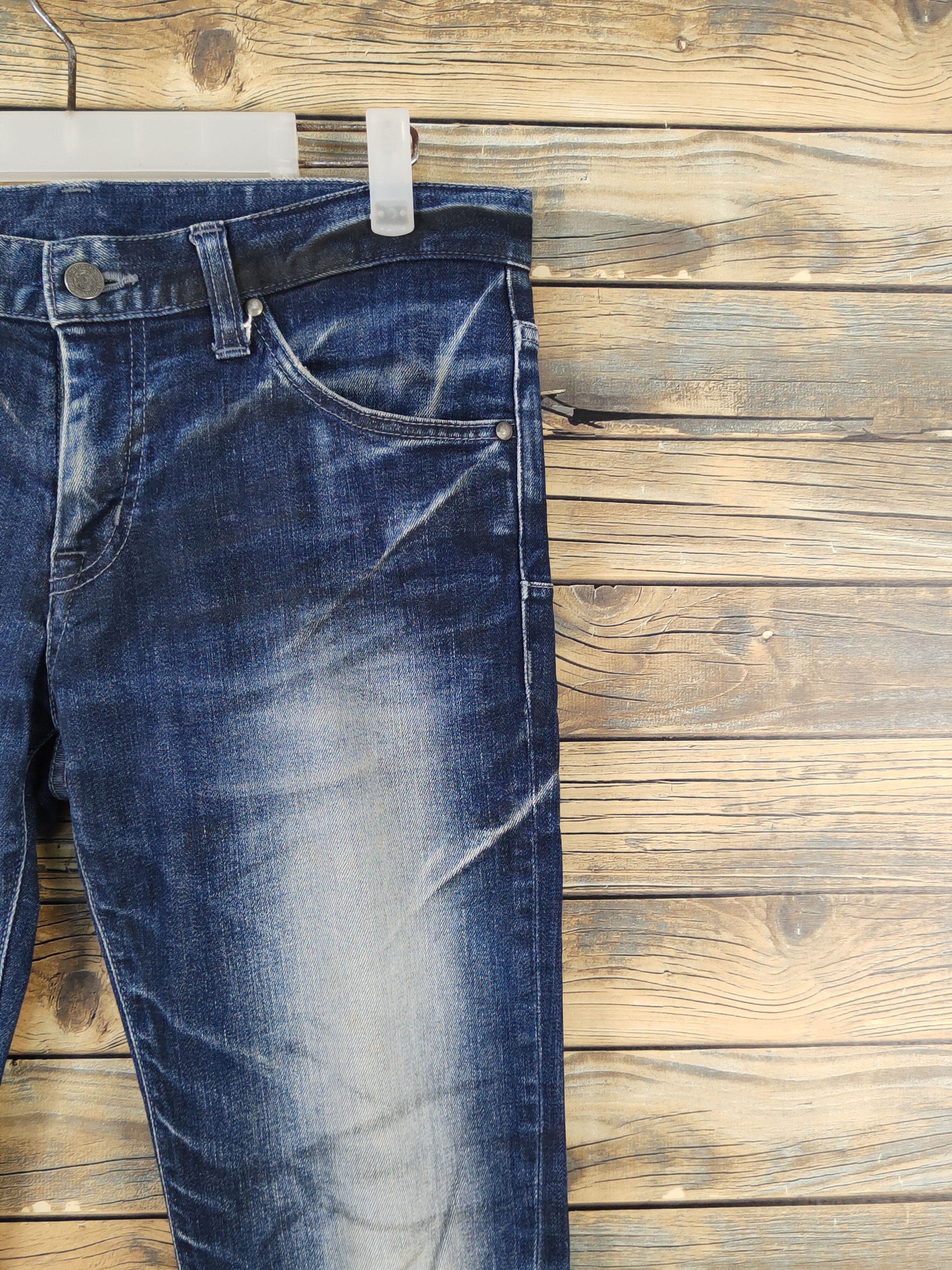 Tornado Mart Tornado Mart Dark Blue Distressed Ripped denim Jeans #W1587 Size US 32 / EU 48 - 6 Thumbnail