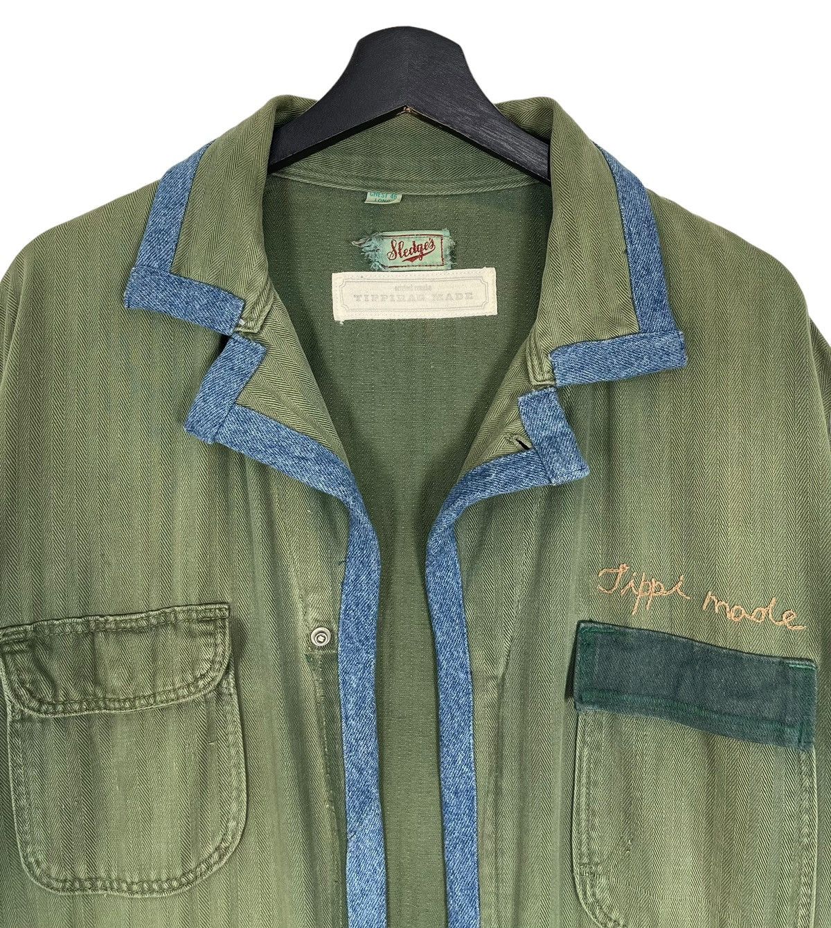 Japanese Brand Sledge's x Tippirag Made reconstructed HBT military jacket. Size US L / EU 52-54 / 3 - 5 Thumbnail