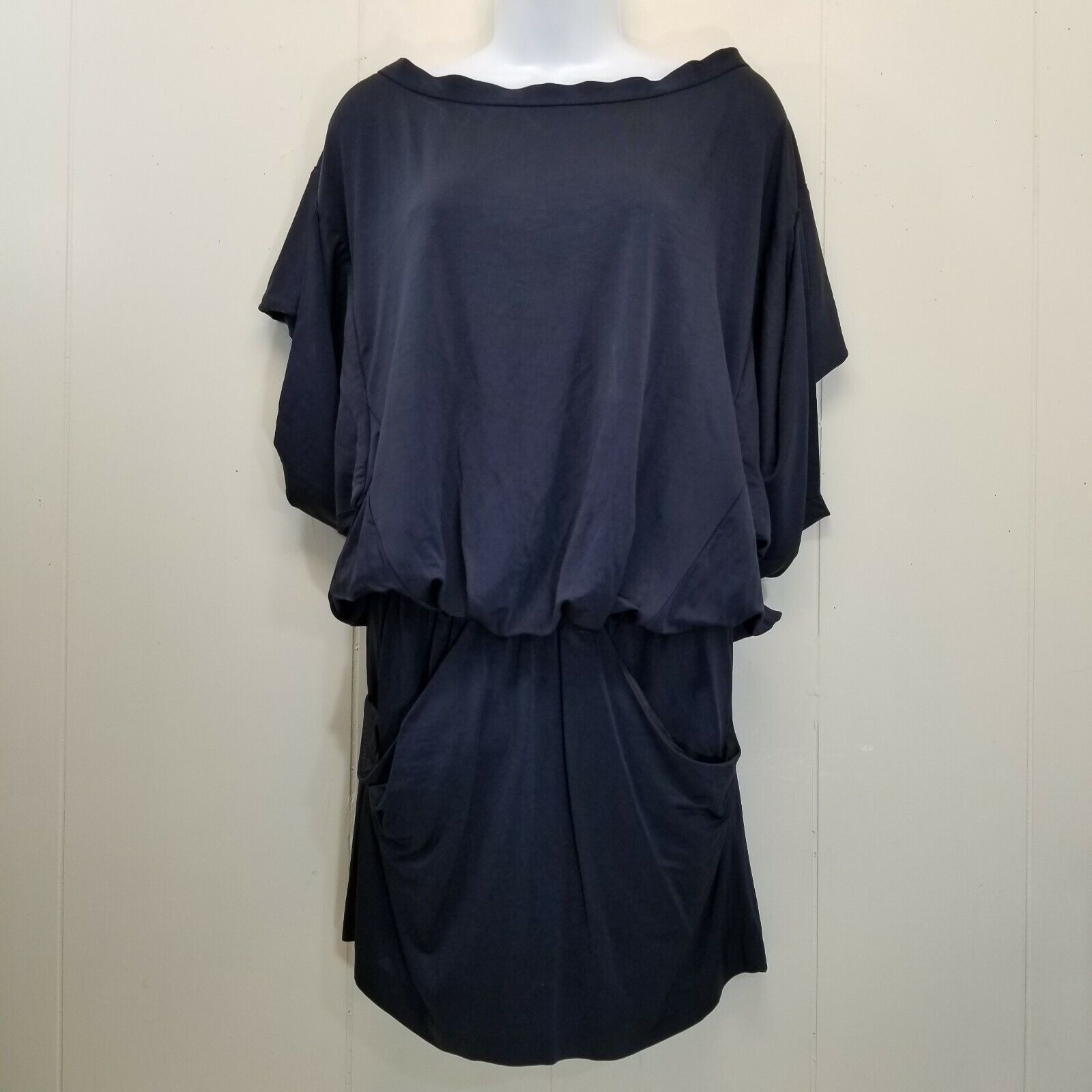 Zara Zara Basic XS Mini Dress Blouson Navy Blue Big Sleeves Pocke Size XS / US 0-2 / IT 36-38 - 1 Thumbnail