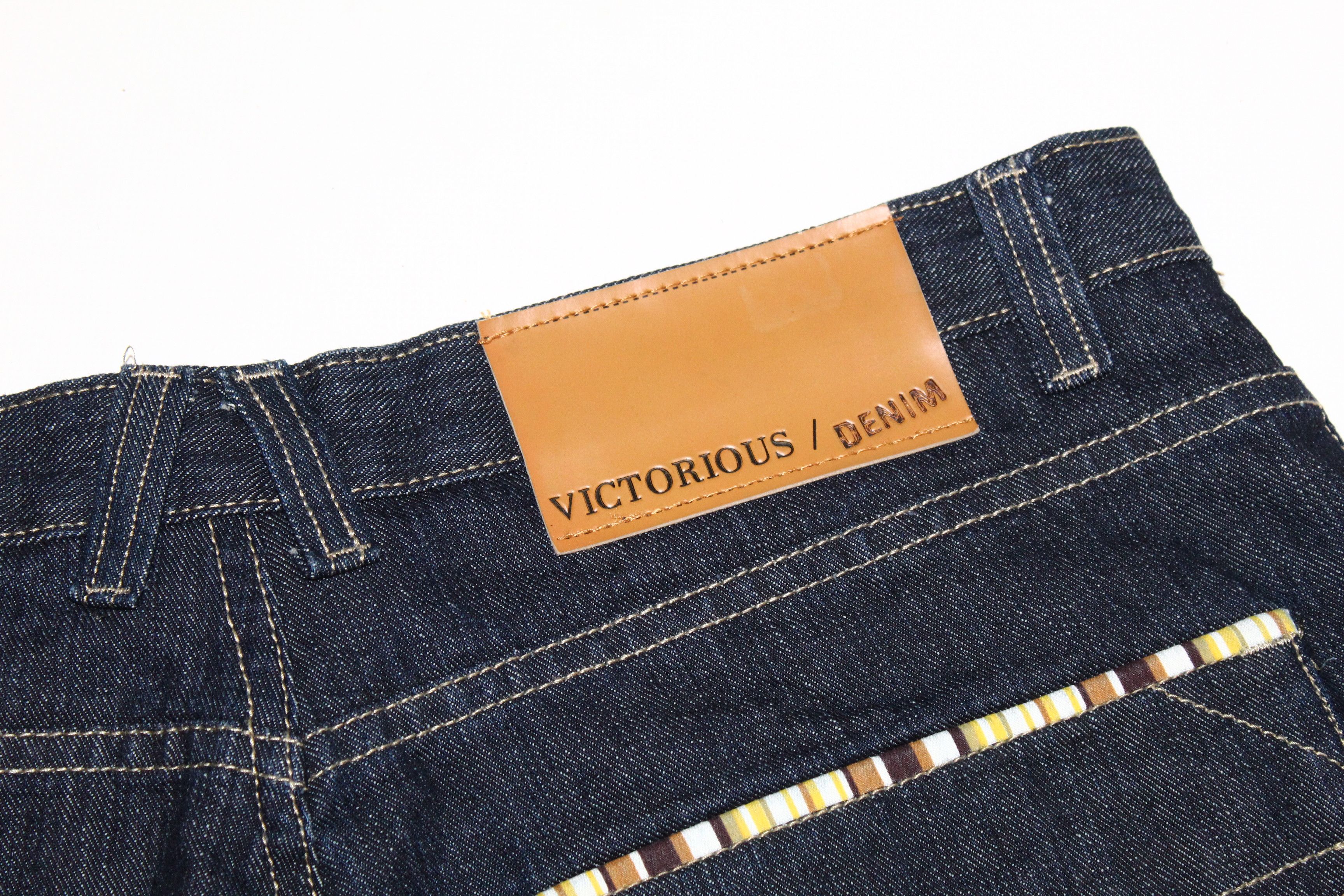 Japanese Brand VTG 🔥 Victorious Linen-Cotton Raw Denim Cargo Baggy Jeans Size US 36 / EU 52 - 14 Thumbnail