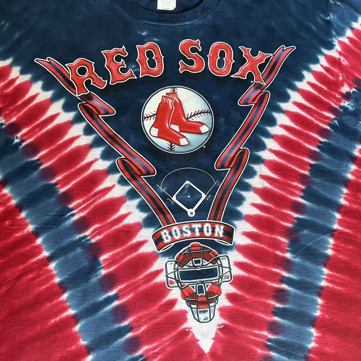 MLB Vintage 1990s Lee MLB Boston Red Sox Tie Dye Graphic T Shirt Size US XL / EU 56 / 4 - 5 Thumbnail