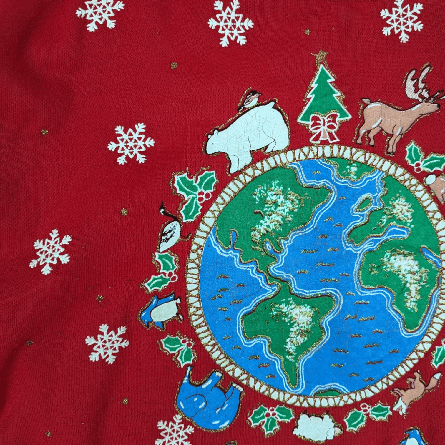 Vintage Vintage 90's HOLIDAY TIME Full Print Winter Jumper Size US L / EU 52-54 / 3 - 6 Thumbnail