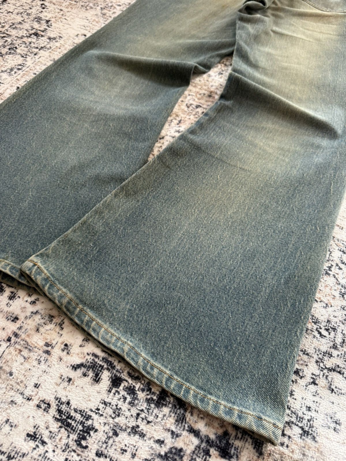 If Six Was Nine Livre Claire Japan Muddy Wash Studded Flared Jeans Size US 32 / EU 48 - 15 Thumbnail
