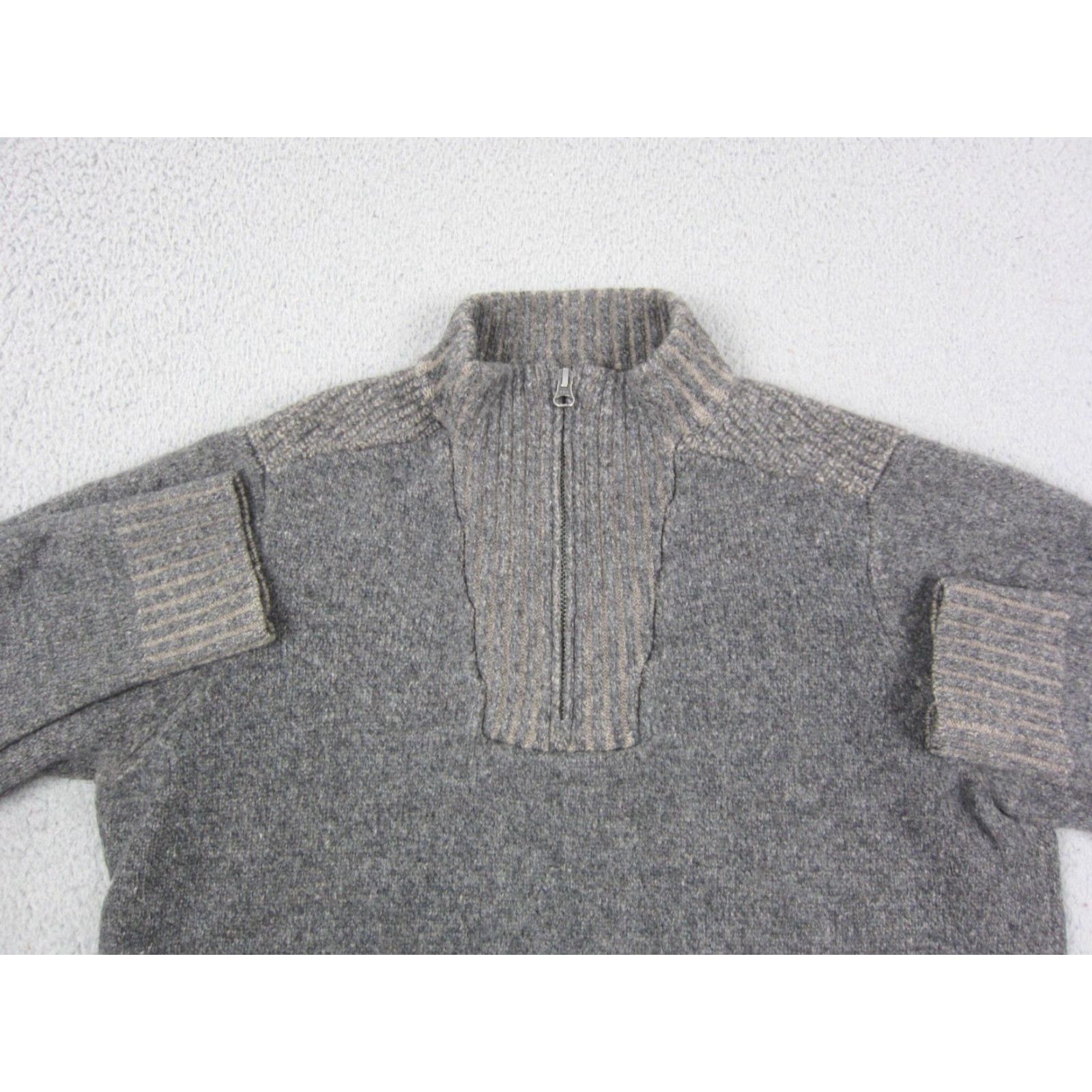 Pronto Uomo Pronto Uomo Sweater Shirt Men M Gray 1/4 Zip Wool Knit Pullover Vintage-Style PullOver Casual Knitwear Pullover Mens Size M Gray Wool Zipper Accent Size US M / EU 48-50 / 2 - 2 Thumbnail