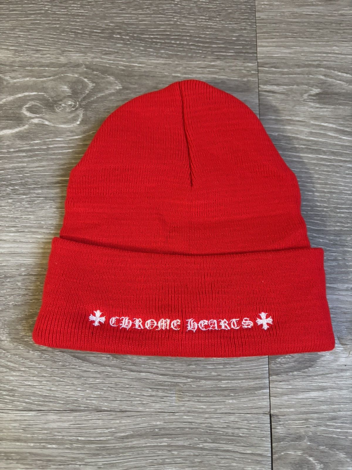 Chrome Hearts Chrome Hearts Red CH Logo Beanie Size ONE SIZE - 4 Thumbnail