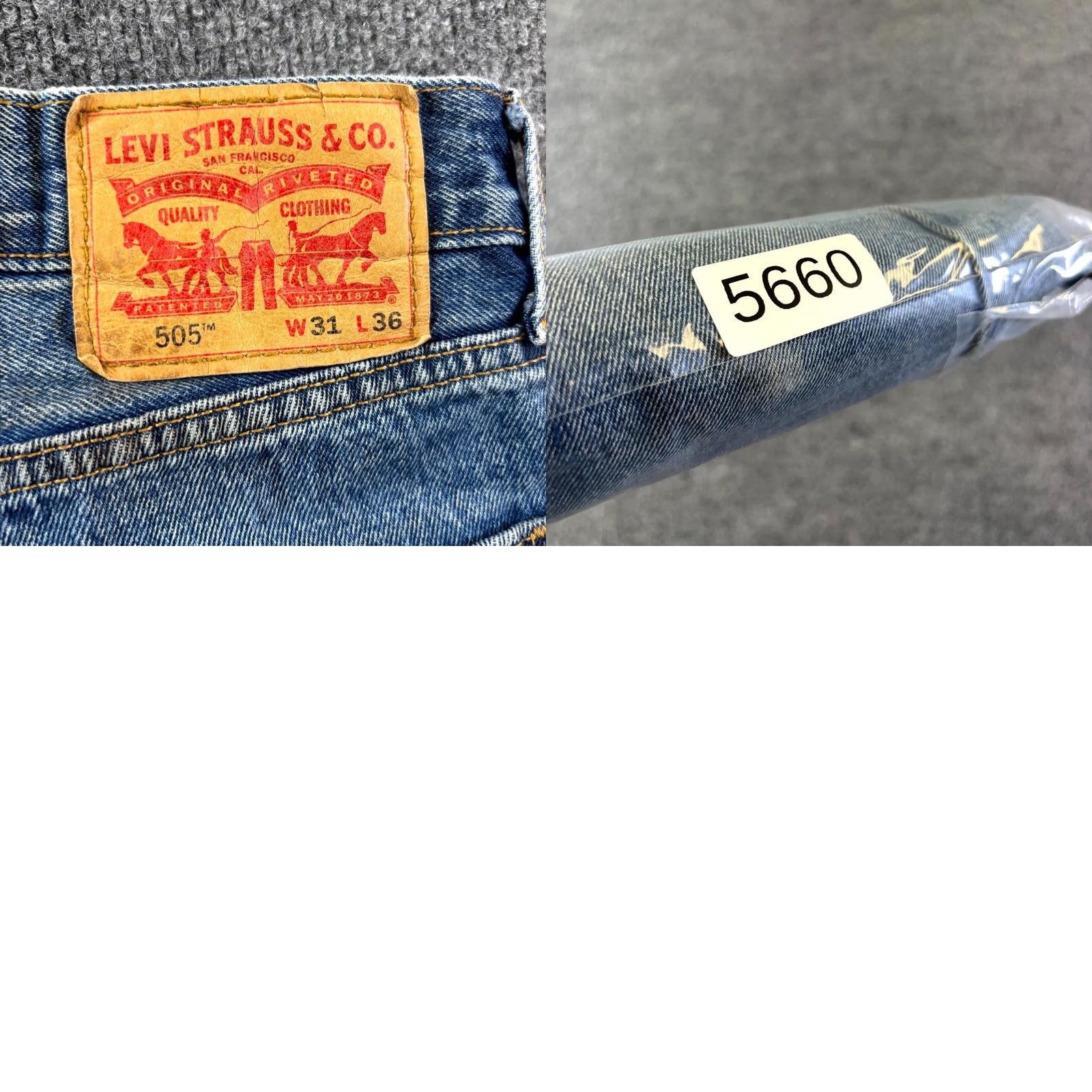 Levi's Levi's 505 Jeans Mens 31x36 Blue Denim Medium Stonewash Straight Leg Workwear Jeans Size US 31 - 9 Thumbnail