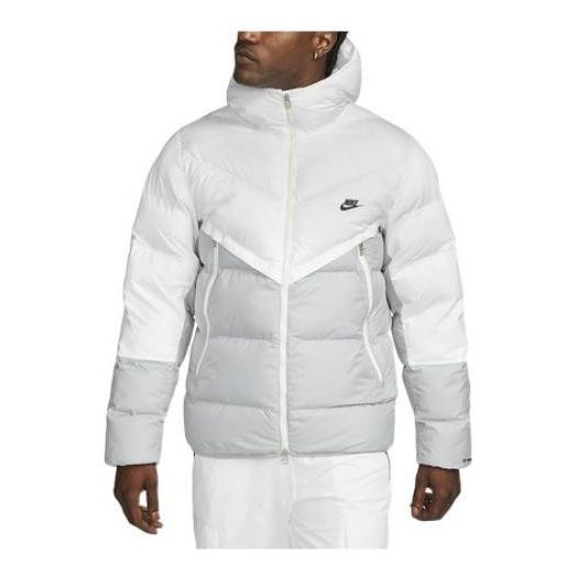 Nike Nike White Light Smoke Grey Black Men's Puffer Jacket Size US M / EU 48-50 / 2 - 4 Thumbnail