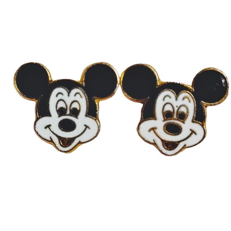 Disney VTG Disney Mickey Mouse Stud Earrings White Face Taiwan Size ONE SIZE - 1 Thumbnail