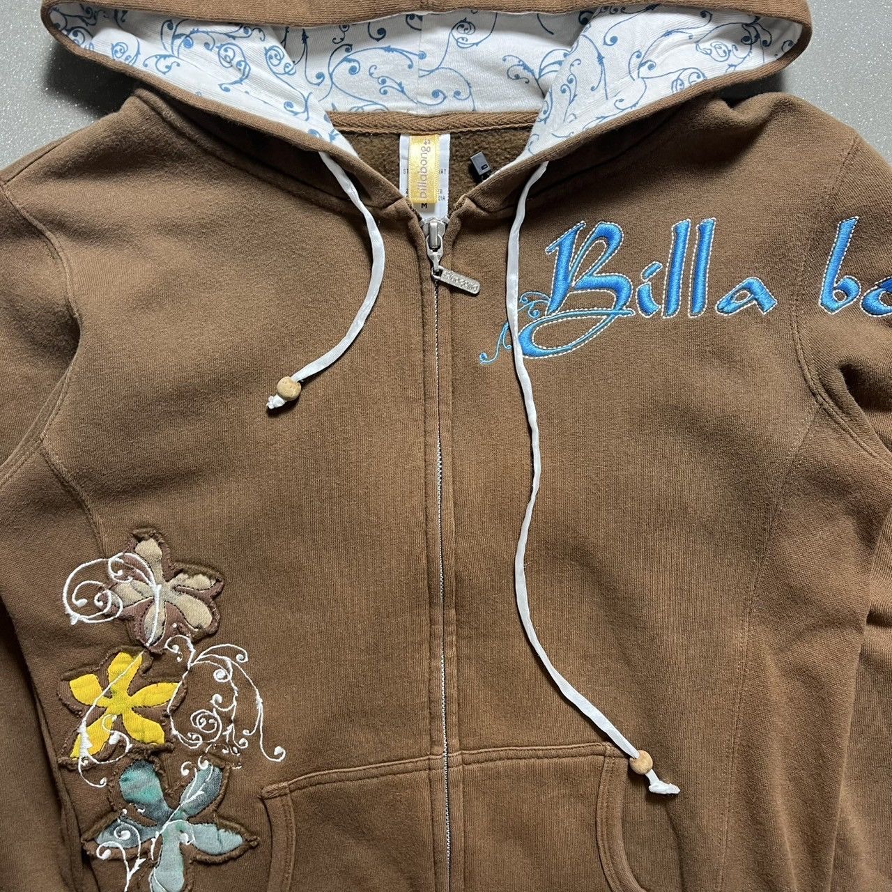 Billabong Billabong Floral Zip-Up Hoodie Size M / US 6-8 / IT 42-44 - 5 Thumbnail