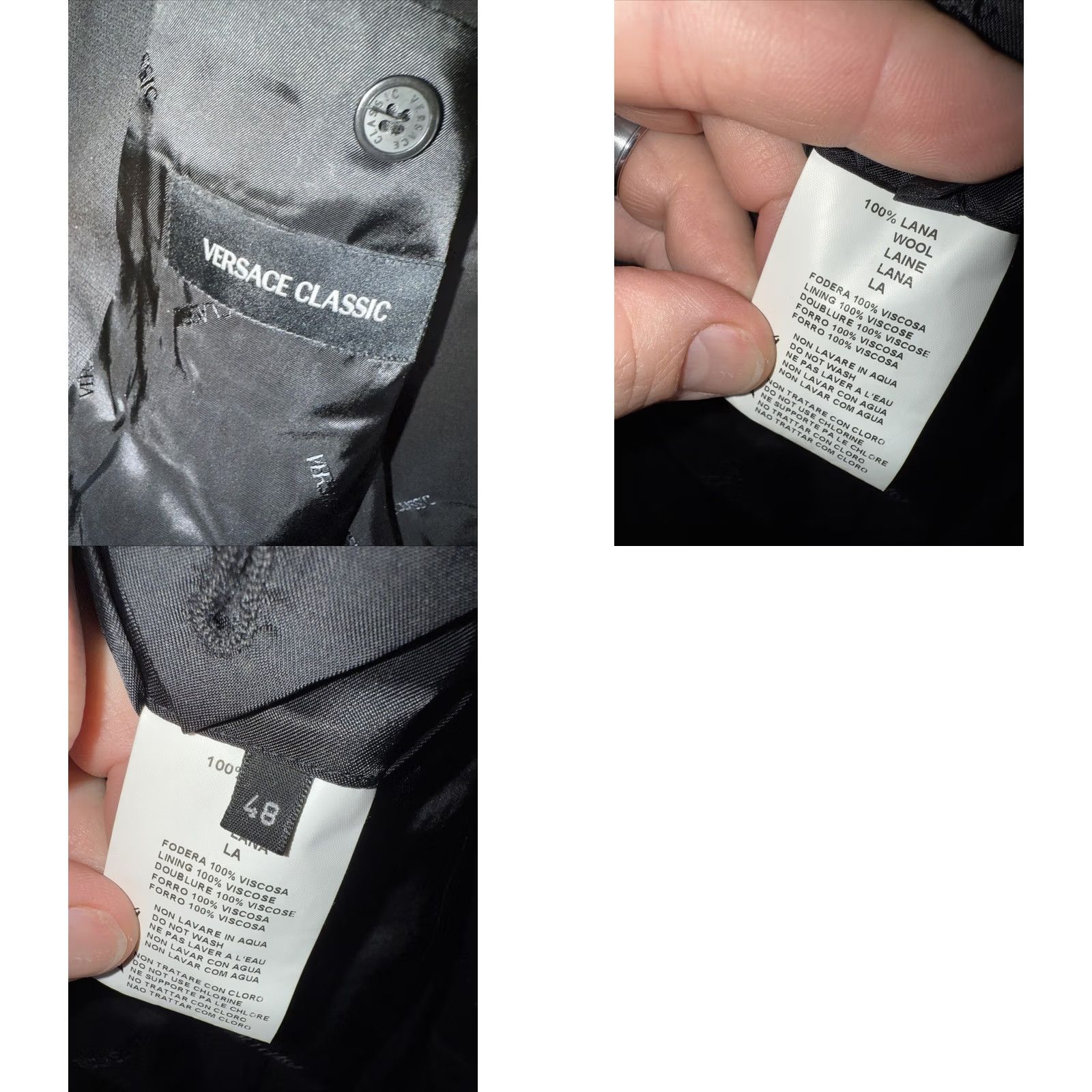 Versace Versace Classic Sport Coat Mens 48 Black 100% Wool 3-button Short Size US M / EU 48-50 / 2 - 8 Thumbnail