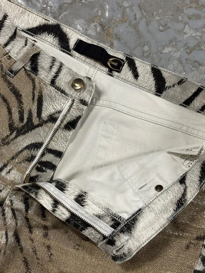 Just Cavalli 2000s Cavalli White & Beige Zebra Gradient Pants Size US 32 / EU 48 - 10 Thumbnail