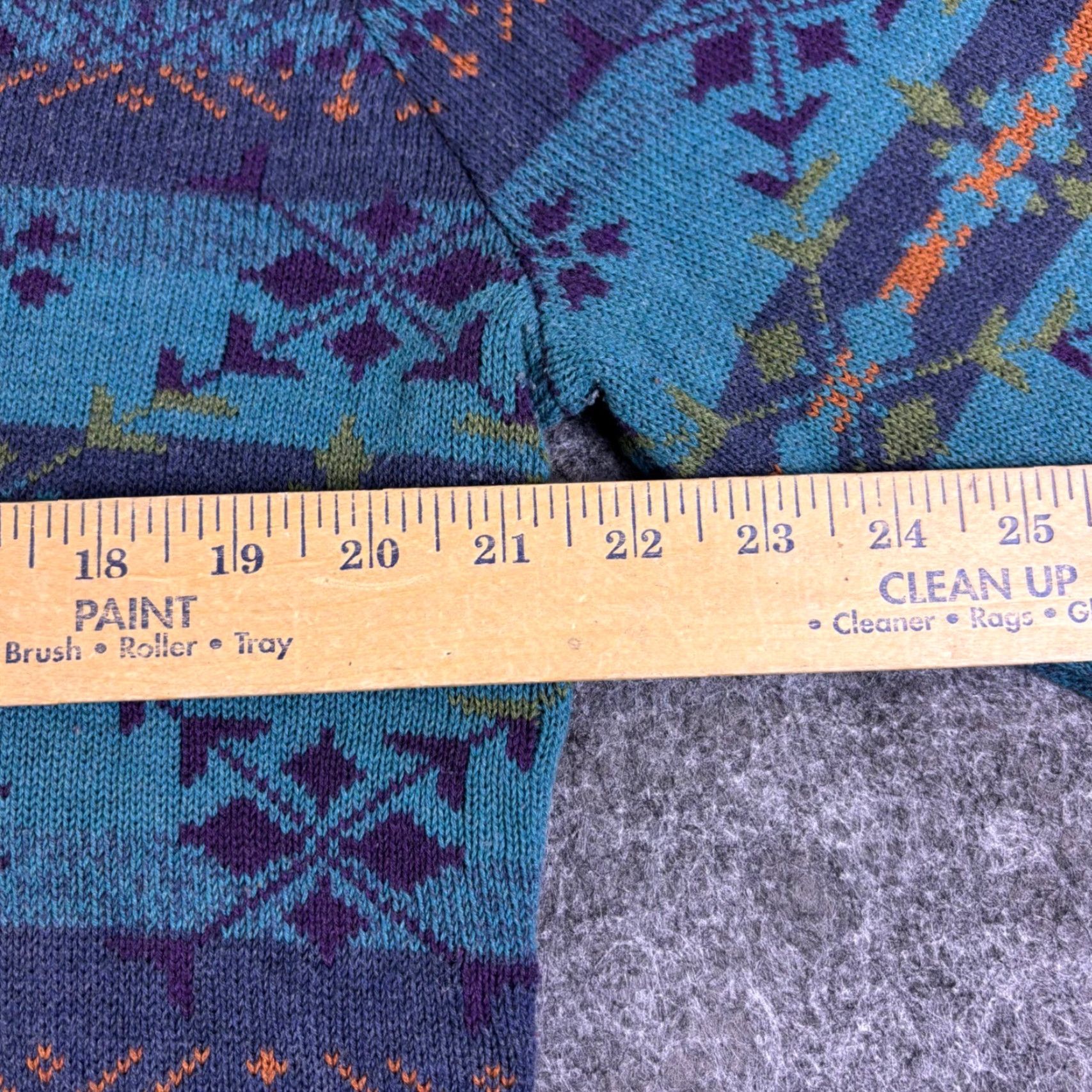 Pendleton VINTAGE Pendleton Geometric Wool Blend Sweater XL Blue Teal Orange Button Size XL / US 12-14 / IT 48-50 - 4 Thumbnail