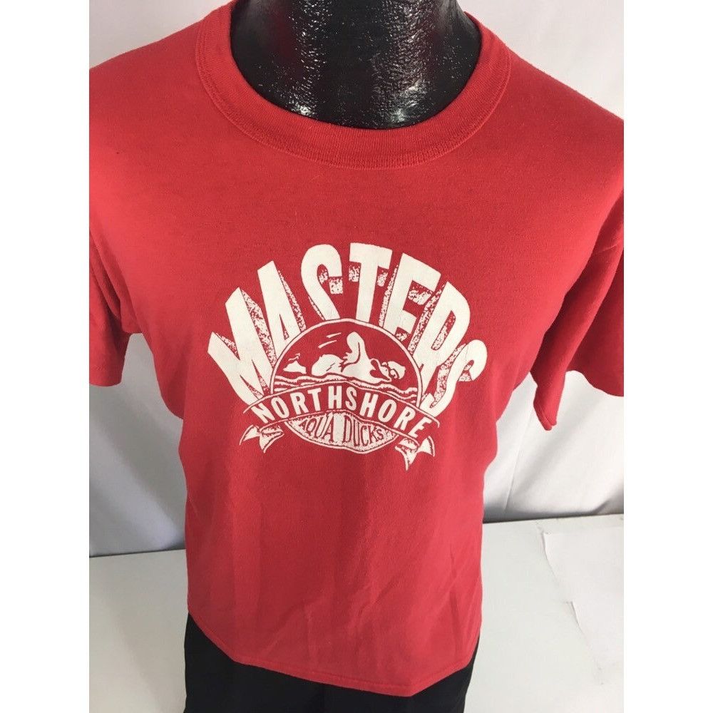 Russell Athletic Vtg Russell AQUA DUCKS Swimming Masters 50/50 T Shirt Size US L / EU 52-54 / 3 - 2 Thumbnail