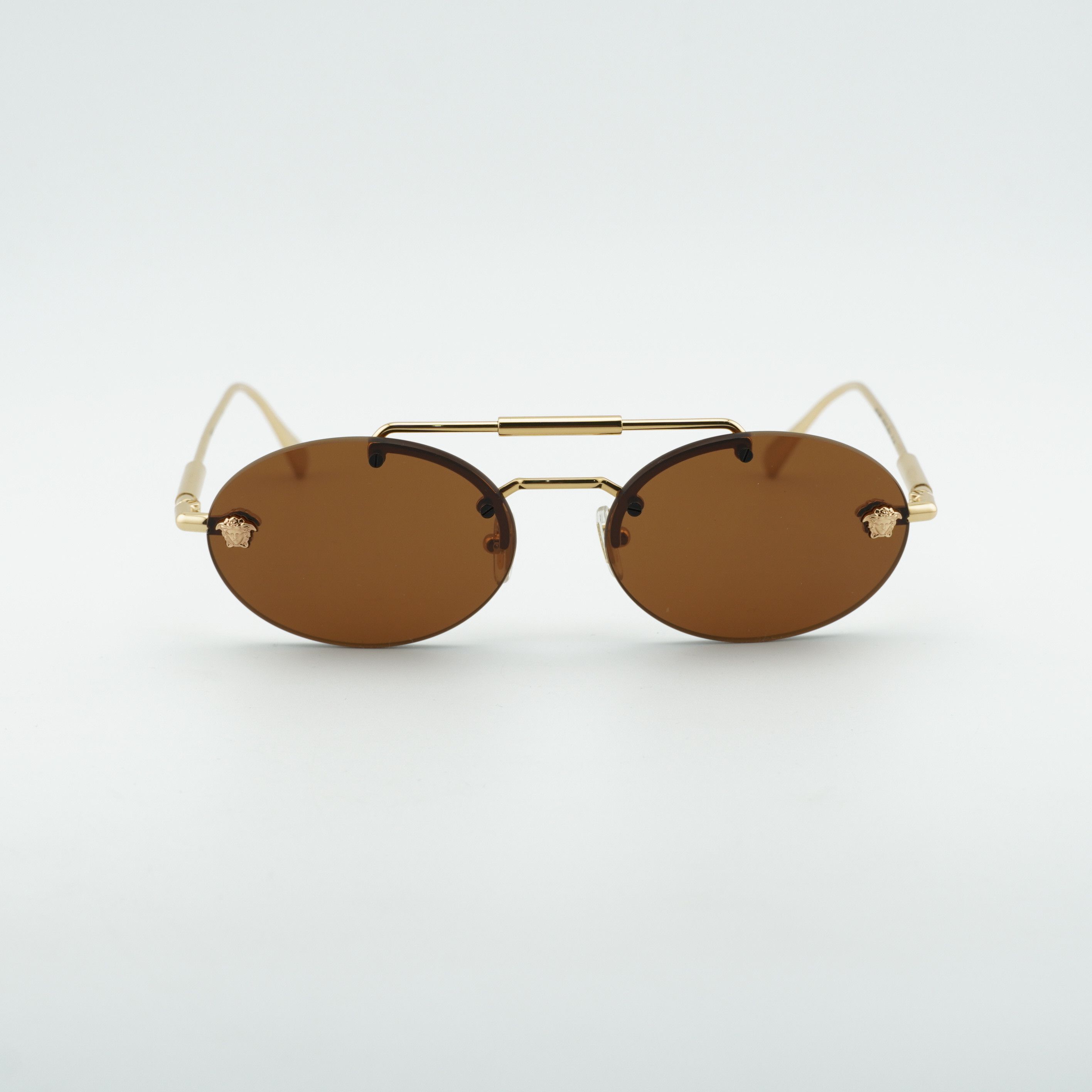 Versace Versace VE2295 1002/73 Sunglasses Gold Oval Frame Size ONE SIZE - 6 Thumbnail