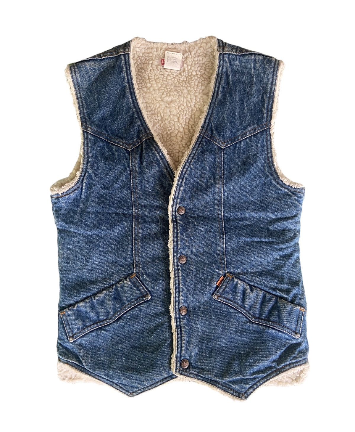 Vintage Levi’s Orange Tab Sleeveless Sherpa Jacket USA