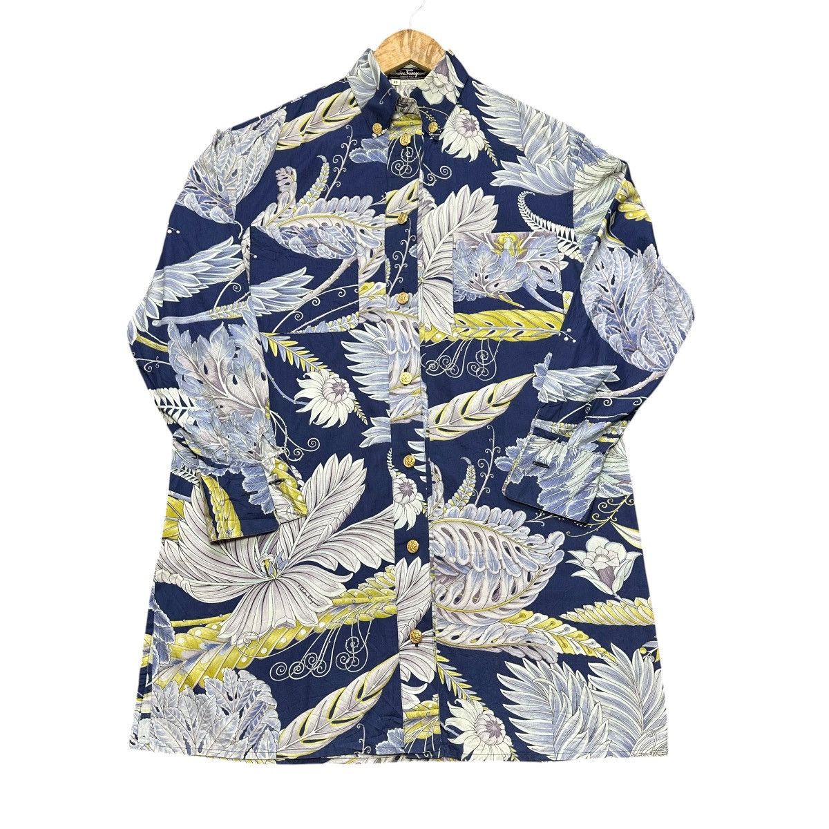 Salvatore Ferragamo Vintage 1990s Salvatore Ferragamo Floral Botanical Cotton Size US XS / EU 42 / 0 - 2 Thumbnail