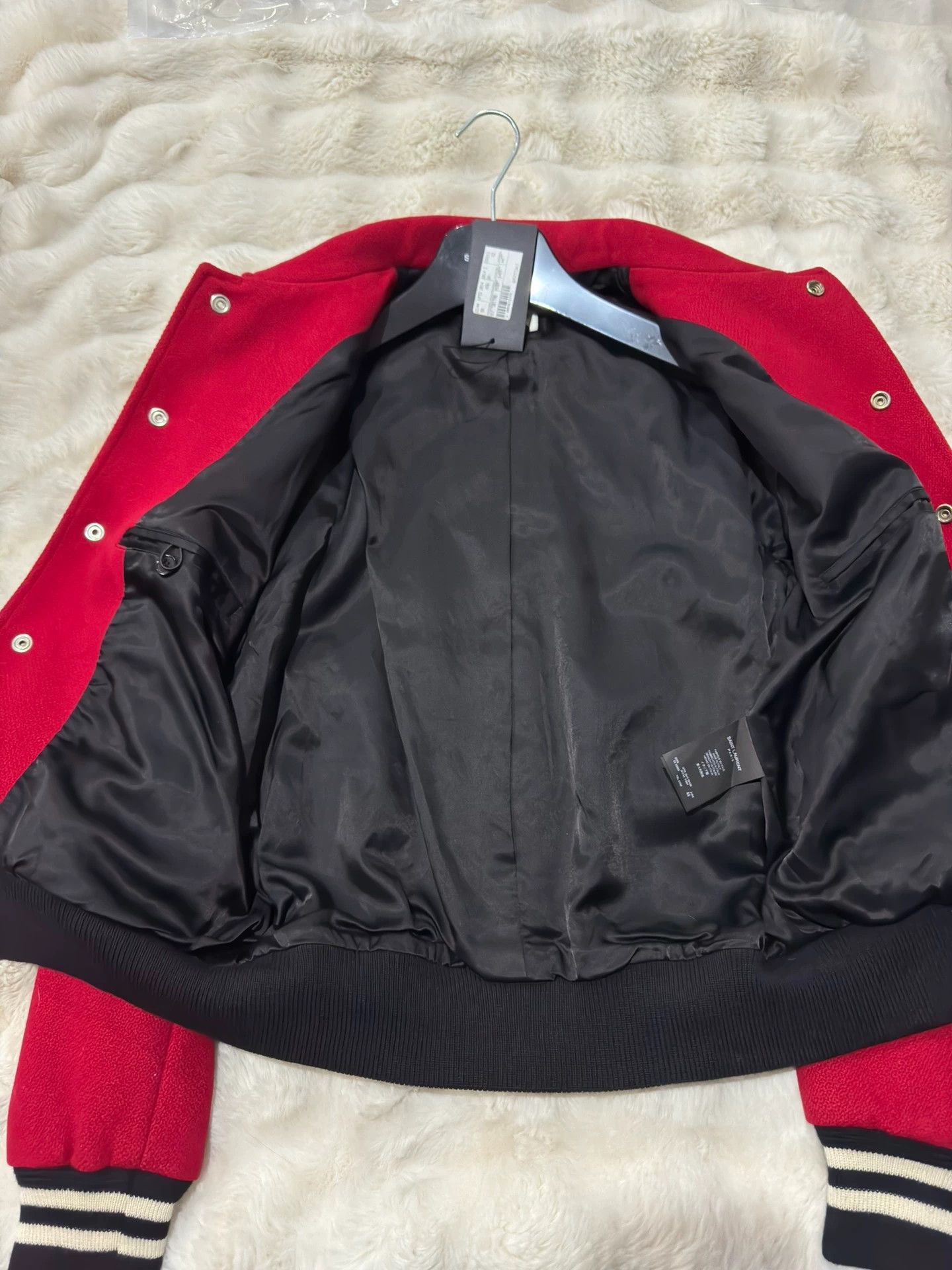 Saint Laurent Paris Saint Laurent (YSL) 2014 red leopard print baseball jacket Size XS / US 0-2 / IT 36-38 - 2 Thumbnail