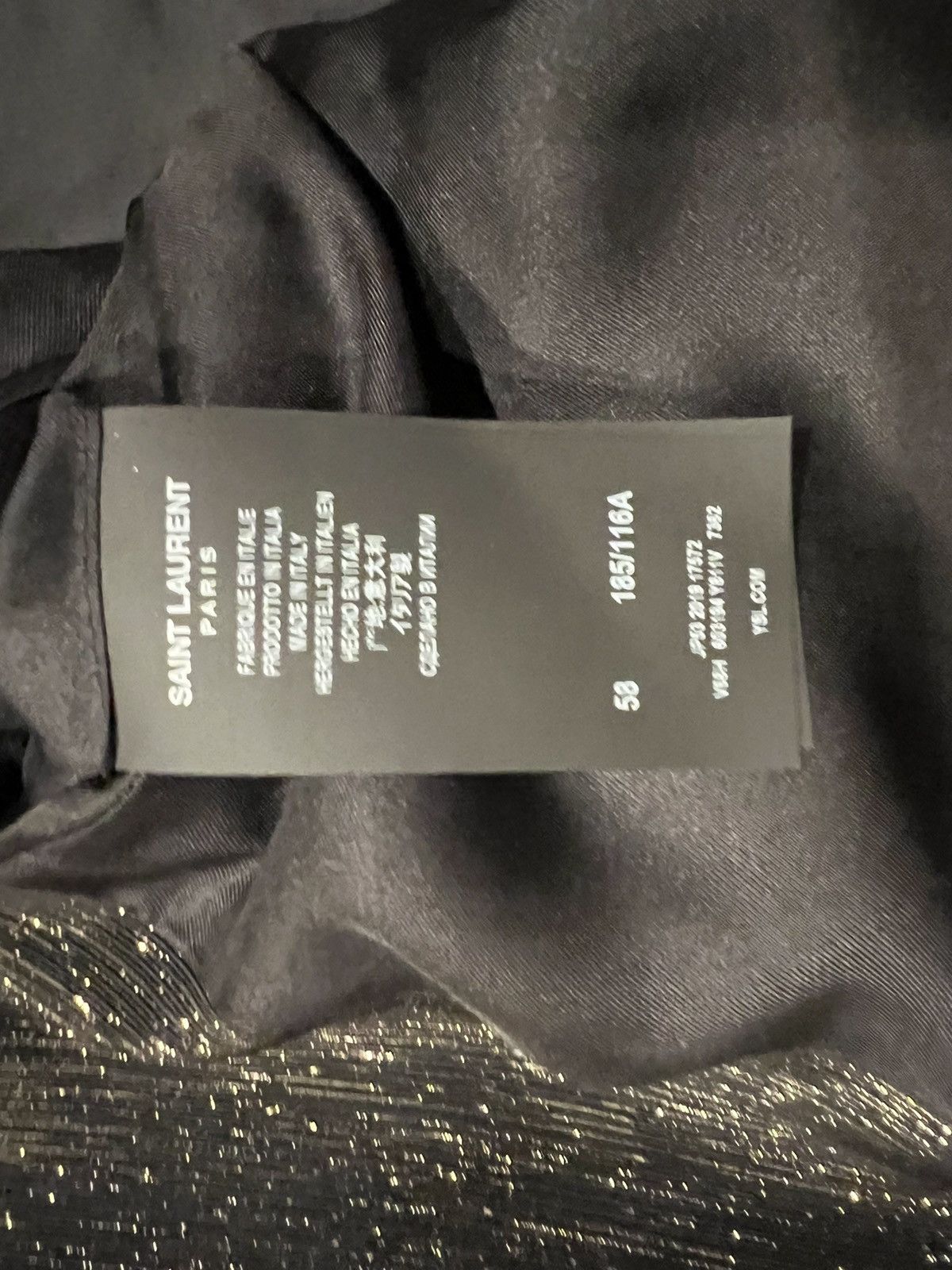 Saint Laurent Paris Saint Laurent men’s gold metal blazer. 58/48. $3590 Size 48R - 6 Thumbnail