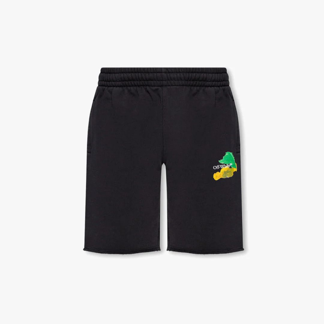 image of Off White O1Mle0424 Brush Arrow Tracksuit Shorts In Black, Men's (Size 26)