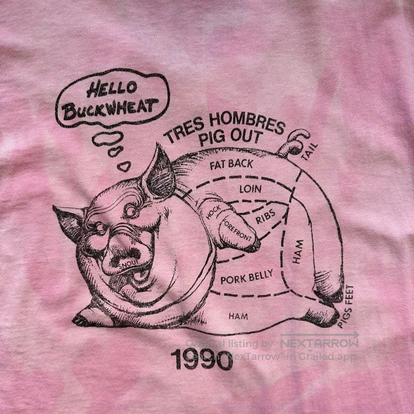Vintage Pig Vintage Faded 90s Cartoon Tee. Size US M / EU 48-50 / 2 - 6 Thumbnail