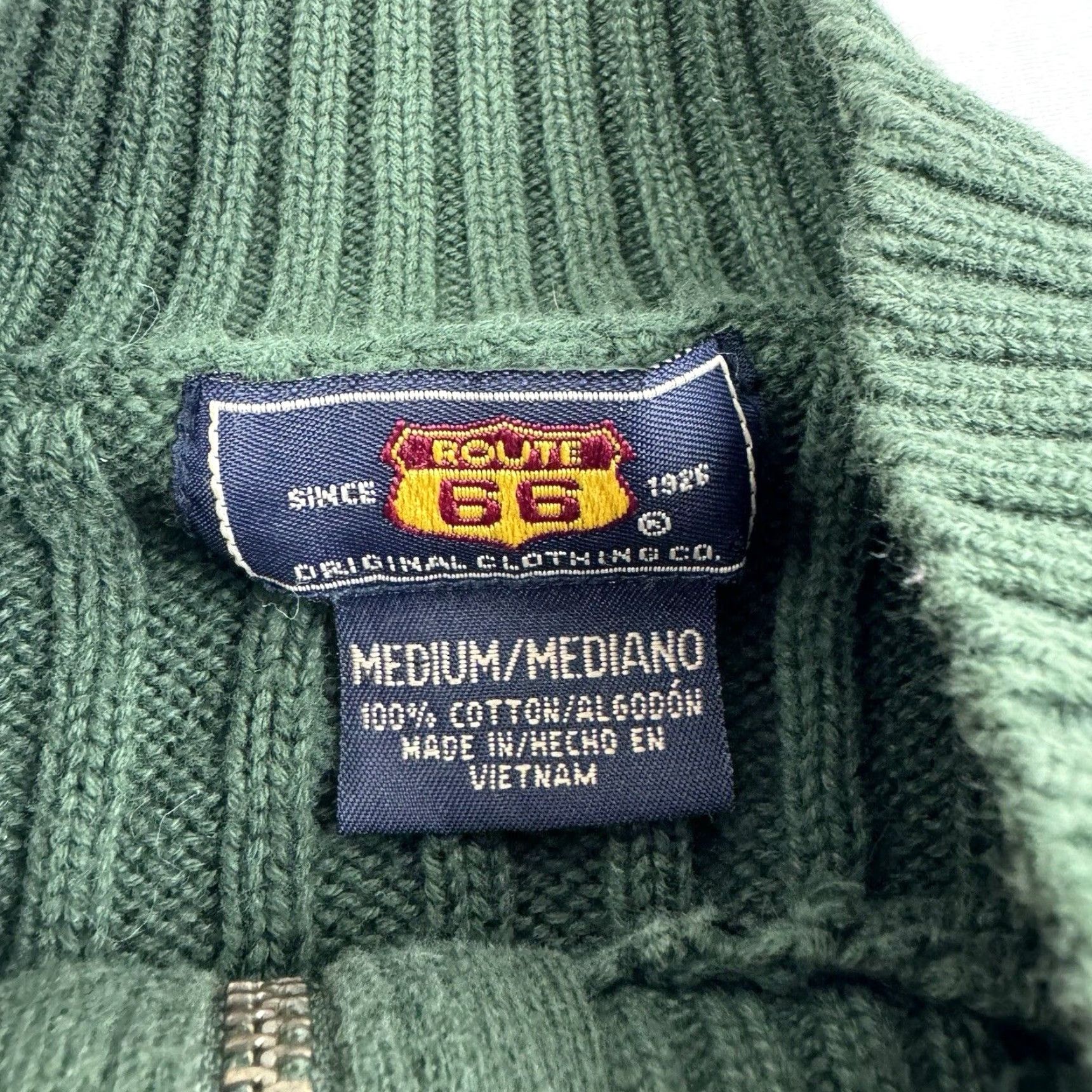 Route 66 VINTAGE Route 66 Sweater Adult Medium Pullover Collared Long Sleeve Green Casual Punk 90s Y2K Size US M / EU 48-50 / 2 - 3 Thumbnail