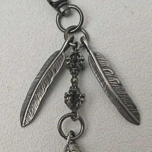 VIBE Japanese Peripheral Skull and Feather Goth Waist Chain Size ONE SIZE - 4 Thumbnail
