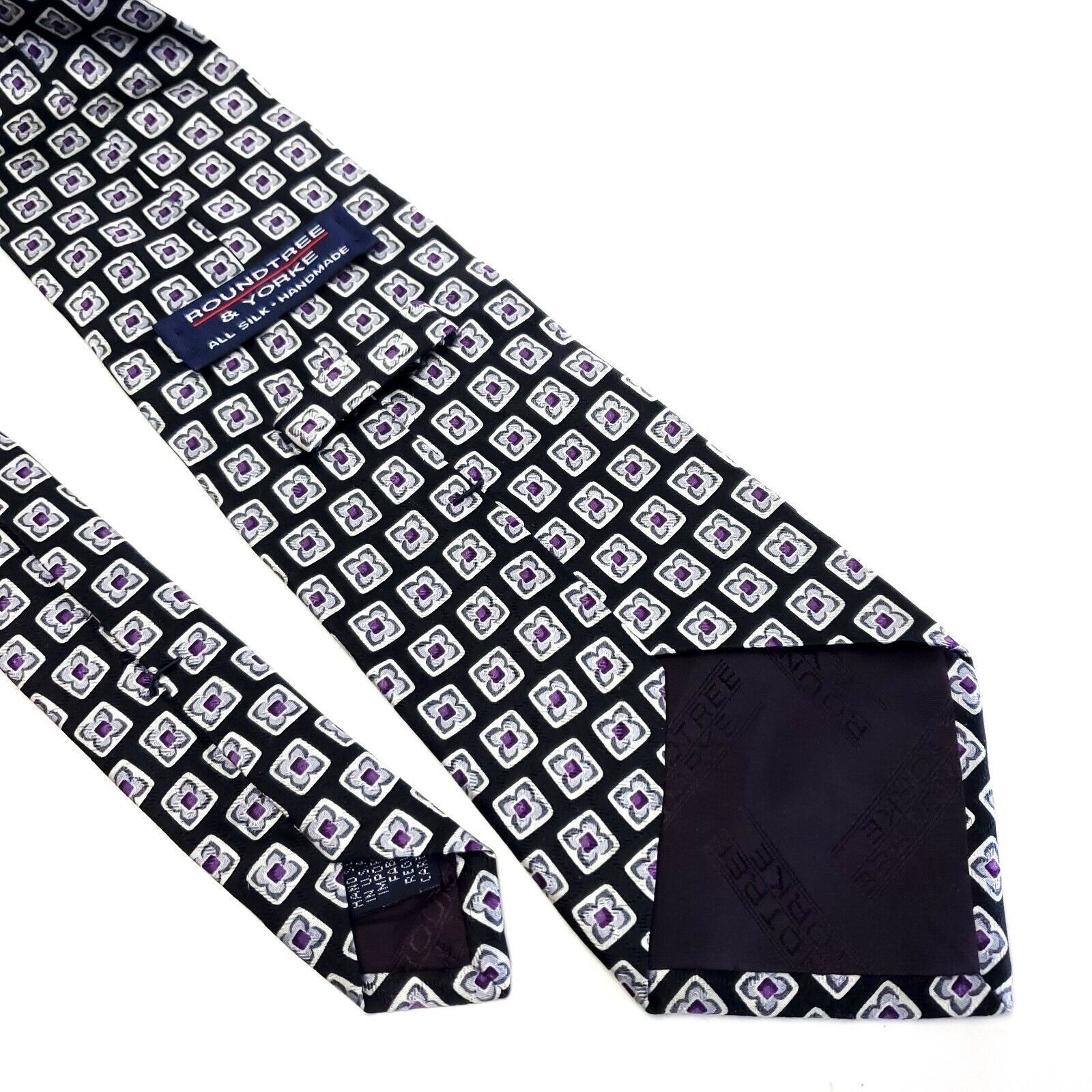 Roundtree & Yorke Roundtree & Yorke Print Wide Black Purple Floral Geometric S Size ONE SIZE - 5 Thumbnail