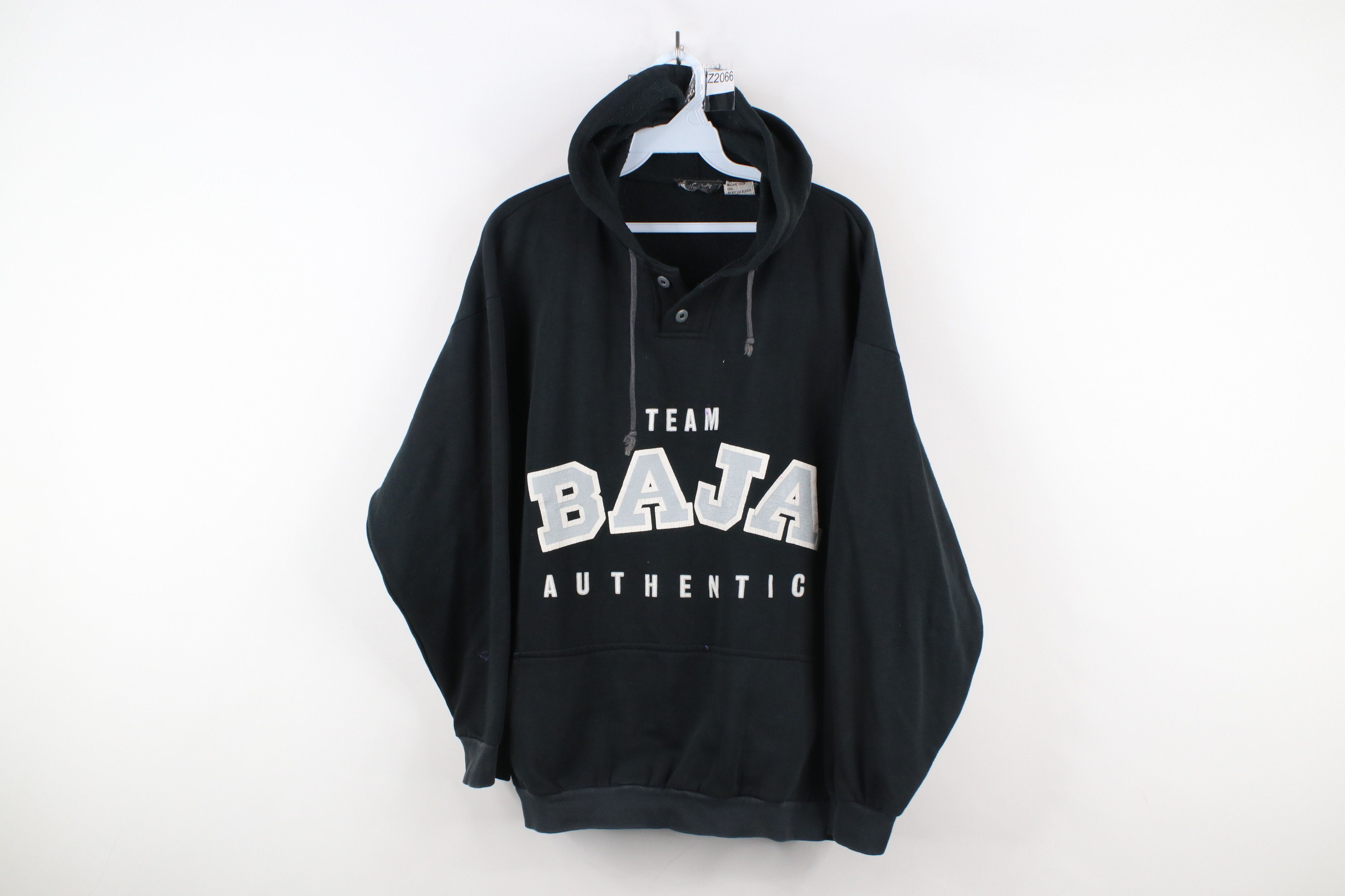 Vintage Vintage 90s Streetwear Team Baja Boats Racing Hoodie Black Size L / US 10 / IT 46 - 1 Thumbnail