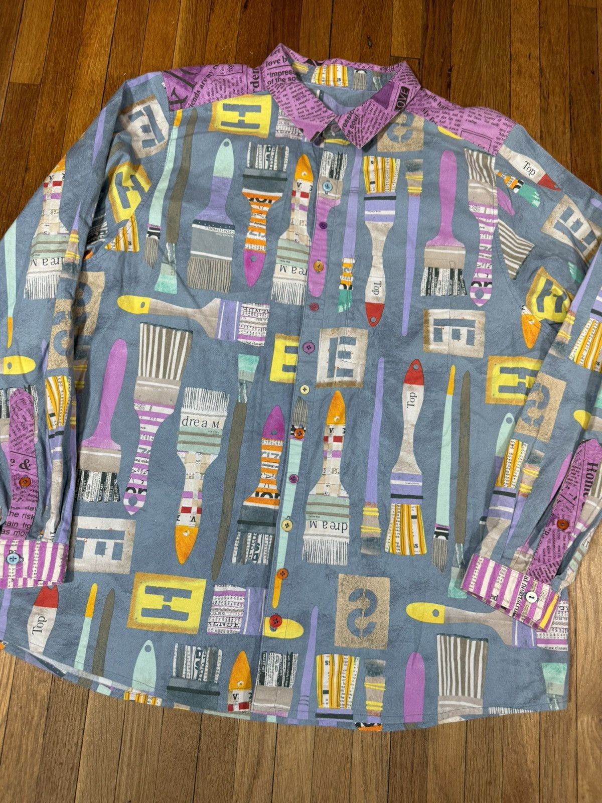 Vintage Vintage Paint Brush Long Sleeve Shirt Size US XL / EU 56 / 4 - 3 Thumbnail