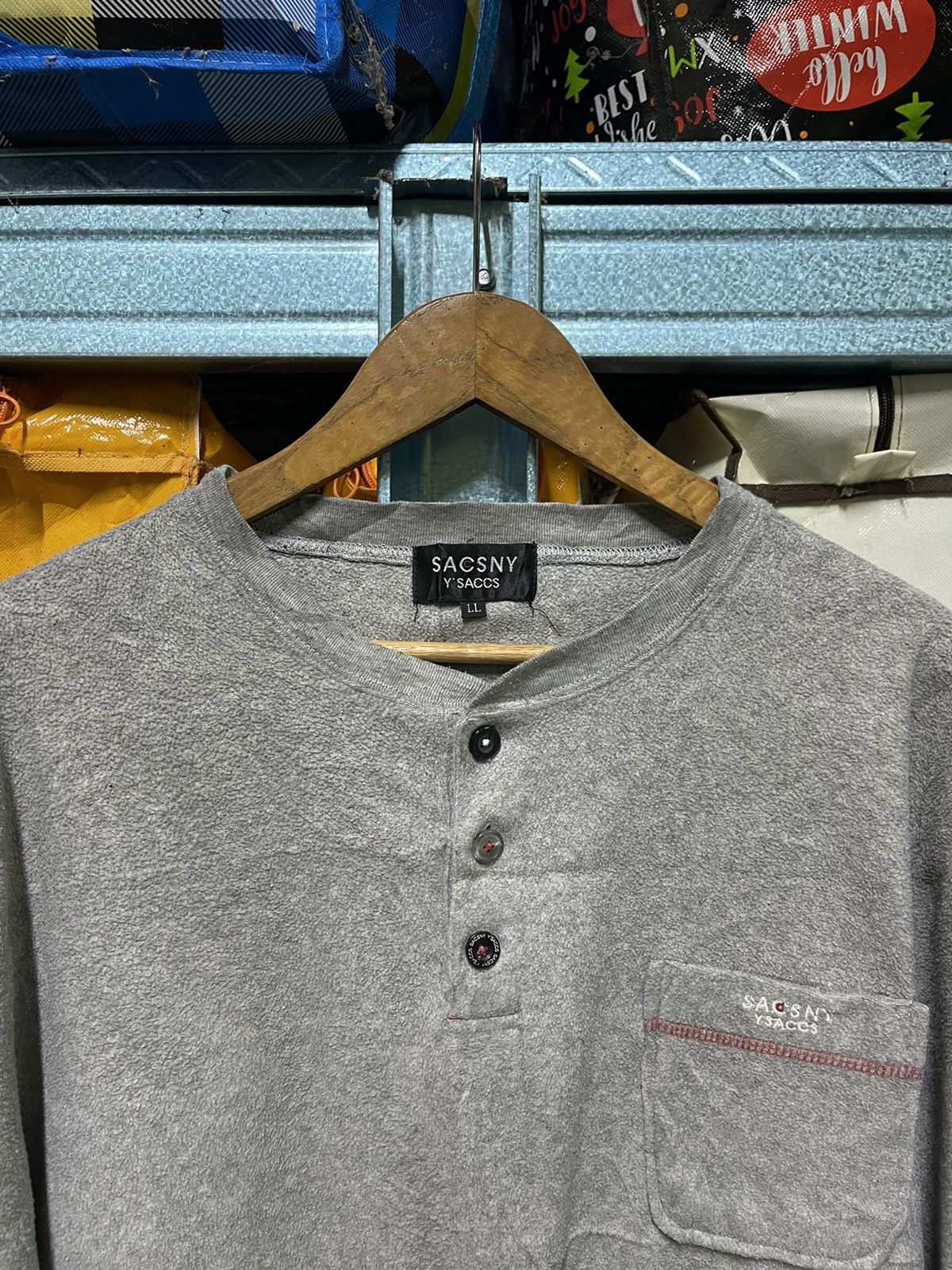Designer Sacsny Y’Saccs Long Sleeve Henley Shirt By Yohji Yamamoto Size US L / EU 52-54 / 3 - 2 Thumbnail