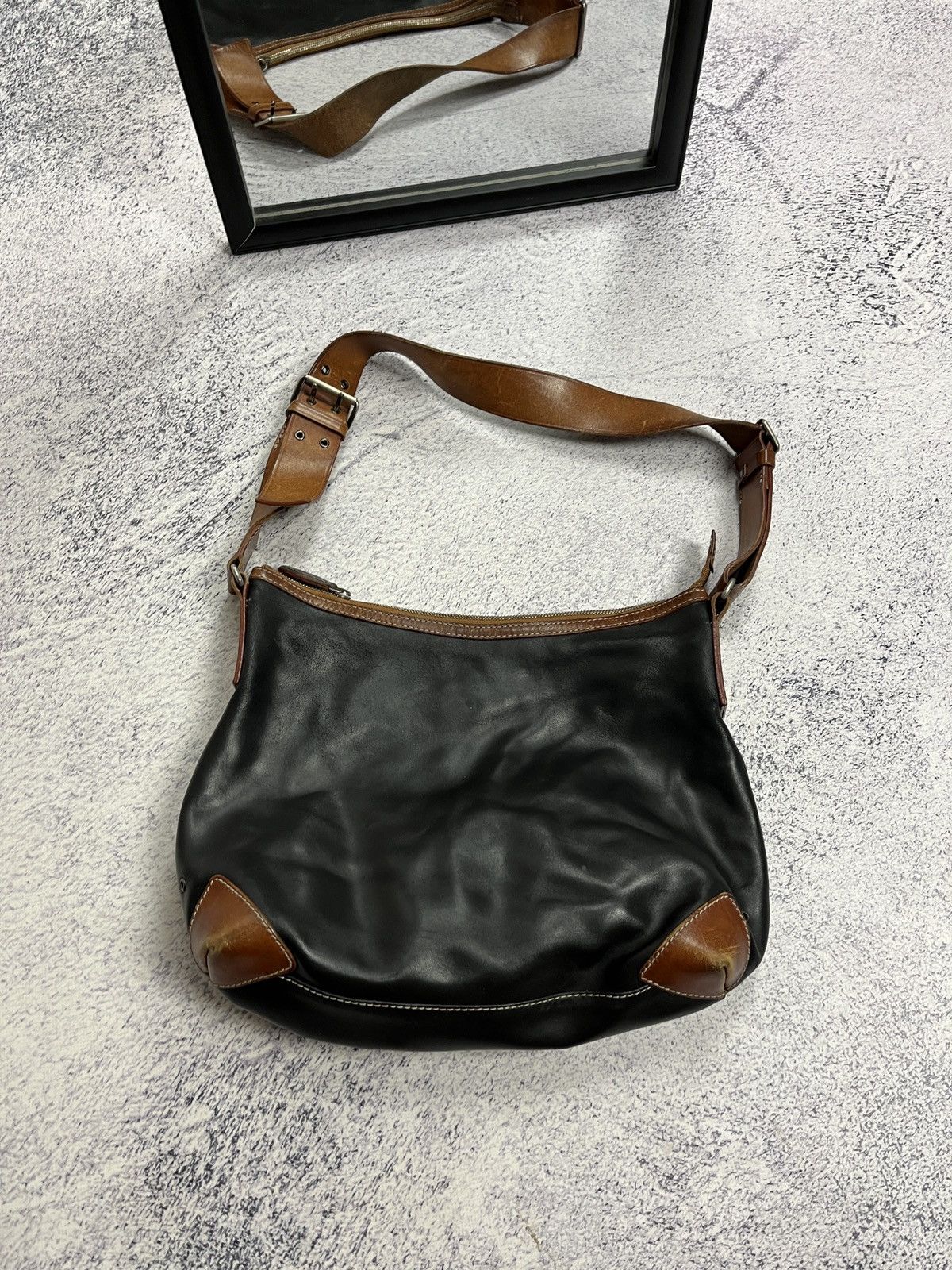 Genuine Leather × Vintage Vintage Francesco Biasa Genuine Split Leather Shoulder Bag Size ONE SIZE - 1 Thumbnail