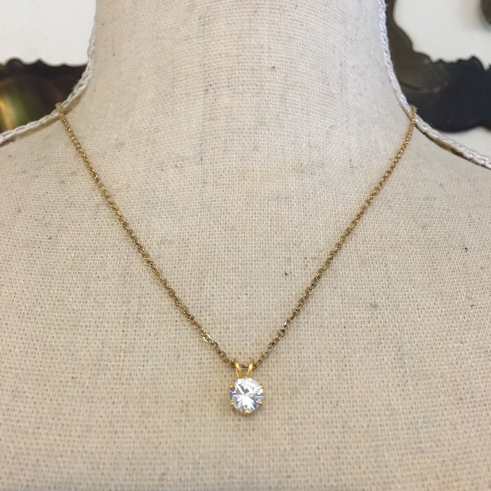 Vintage Vintage 80s 8mm round clear CZ necklace Size ONE SIZE - 1 Thumbnail