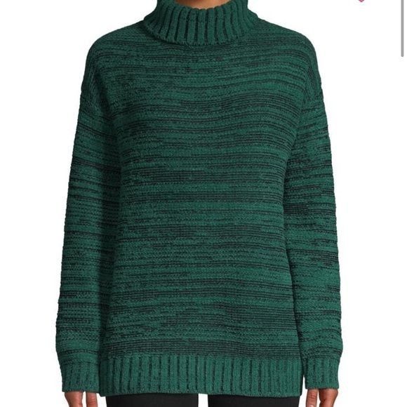 BCBGMaxAzria Green Textured Turtleneck Sweater NEW Large