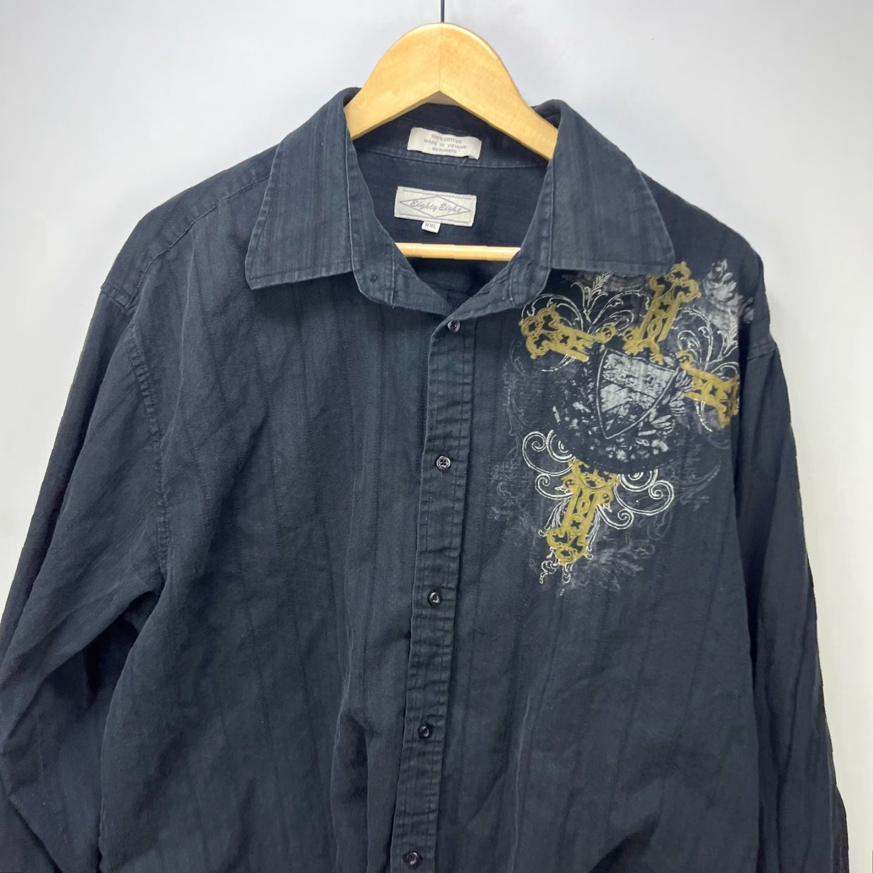 Affliction VINTAGE Cross MMA Y2K Affliction Jesse Pinkman Button-Up Long Sleeve Shirt 2XL Black Mens Jesus Pinkman? Size US XXL / EU 58 / 5 - 6 Thumbnail
