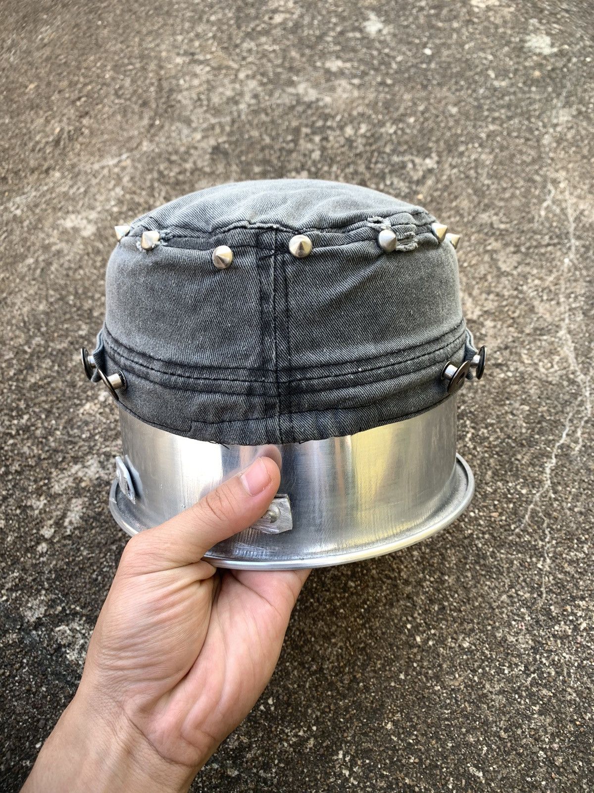 Japanese Brand GOTHIC SKULL MILITARY DISTRESSED STUDDED HAT Size ONE SIZE - 4 Thumbnail