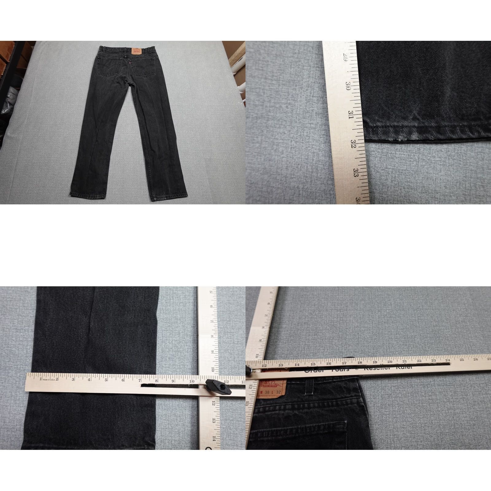 Levi's VINTAGE Levi's 505 Jeans Mens 36x32 Black Dark Wash Relaxed Fit 5-Pocket Denim Straight Jeans Mens Black 505 USA Levi's 500 Series Size US 36 / EU 52 - 8 Thumbnail