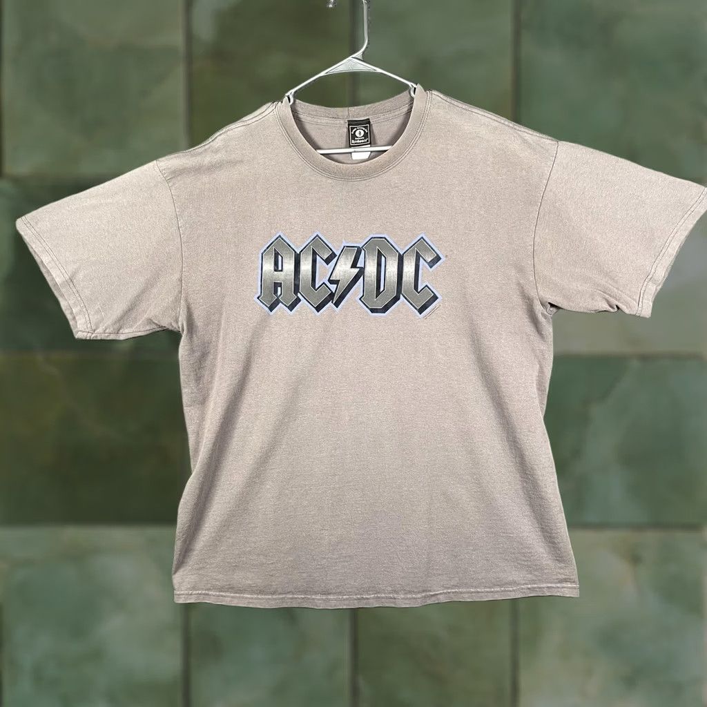 Logo 7 AC/DC Shirt Mens XL Gray Logo Graphic Rock Band Tee Vintage Y2K Anthill Tag 2005 Size US XL / EU 56 / 4 - 1 Thumbnail
