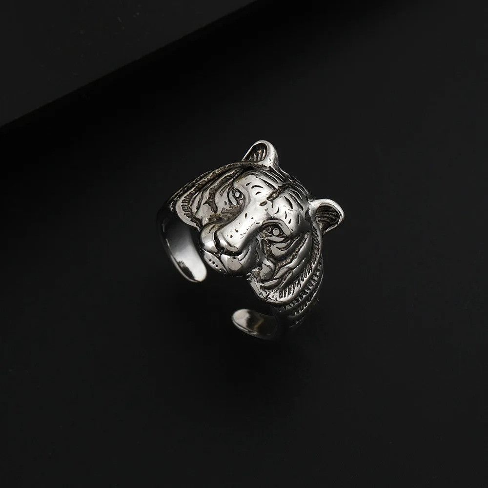 Jewelry × Vintage Retro Tiger Head Ring Size ONE SIZE - 4 Thumbnail