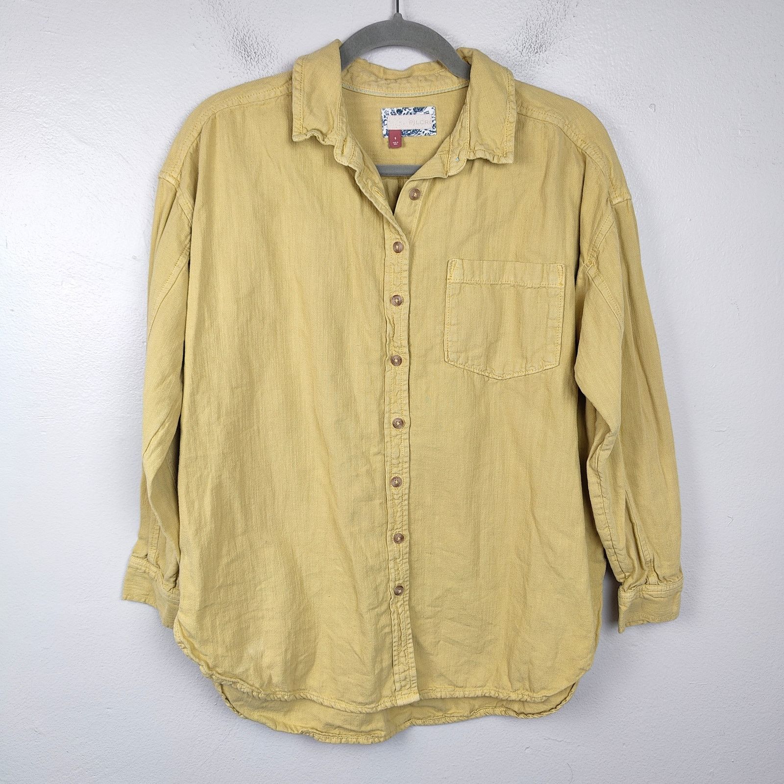 Anthropologie Anthropologie Pilcro Button Up Shirt Womens Small Yellow Size S / US 4 / IT 40 - 1 Thumbnail
