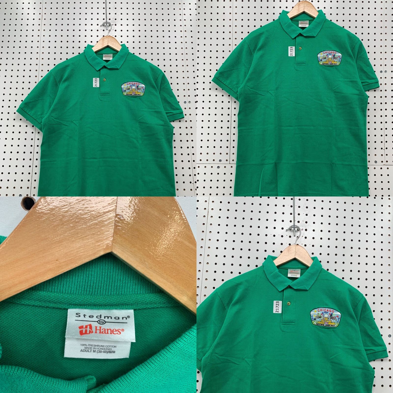 Hanes VINTAGE BSA Polo Shirt Chicago Jamboree 2005 Green Mens Medium 21x28.5 Boy Scout Size US M / EU 48-50 / 2 - 8 Thumbnail