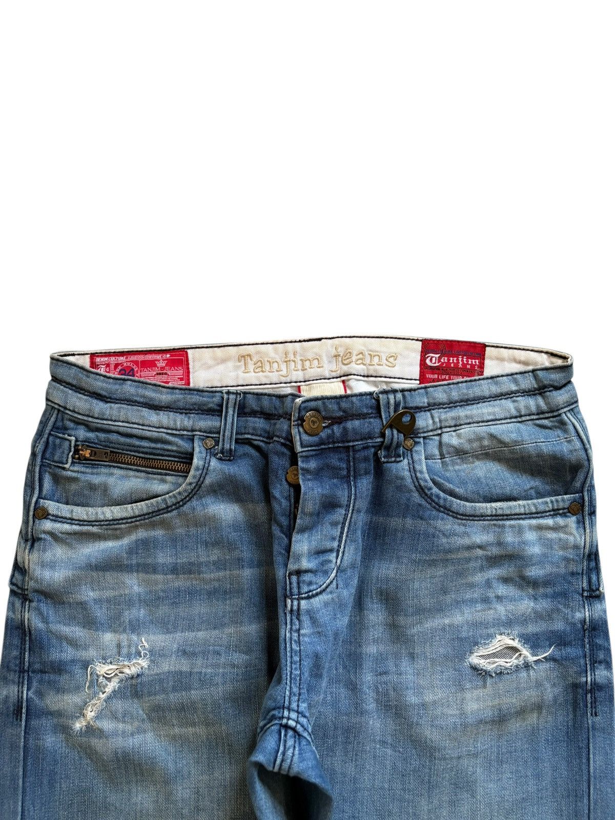 Japanese Brand Vintage Japanese Brand Blue Wash Ripped Loose Jeans Size US 34 / EU 50 - 4 Thumbnail