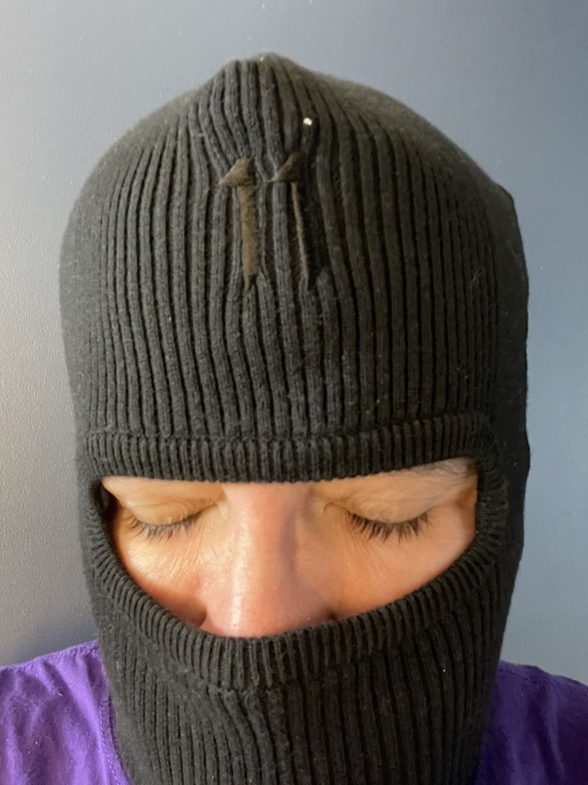 image of Boris Bidjan Saberi Boris Black Wool Sky Mask, Men's