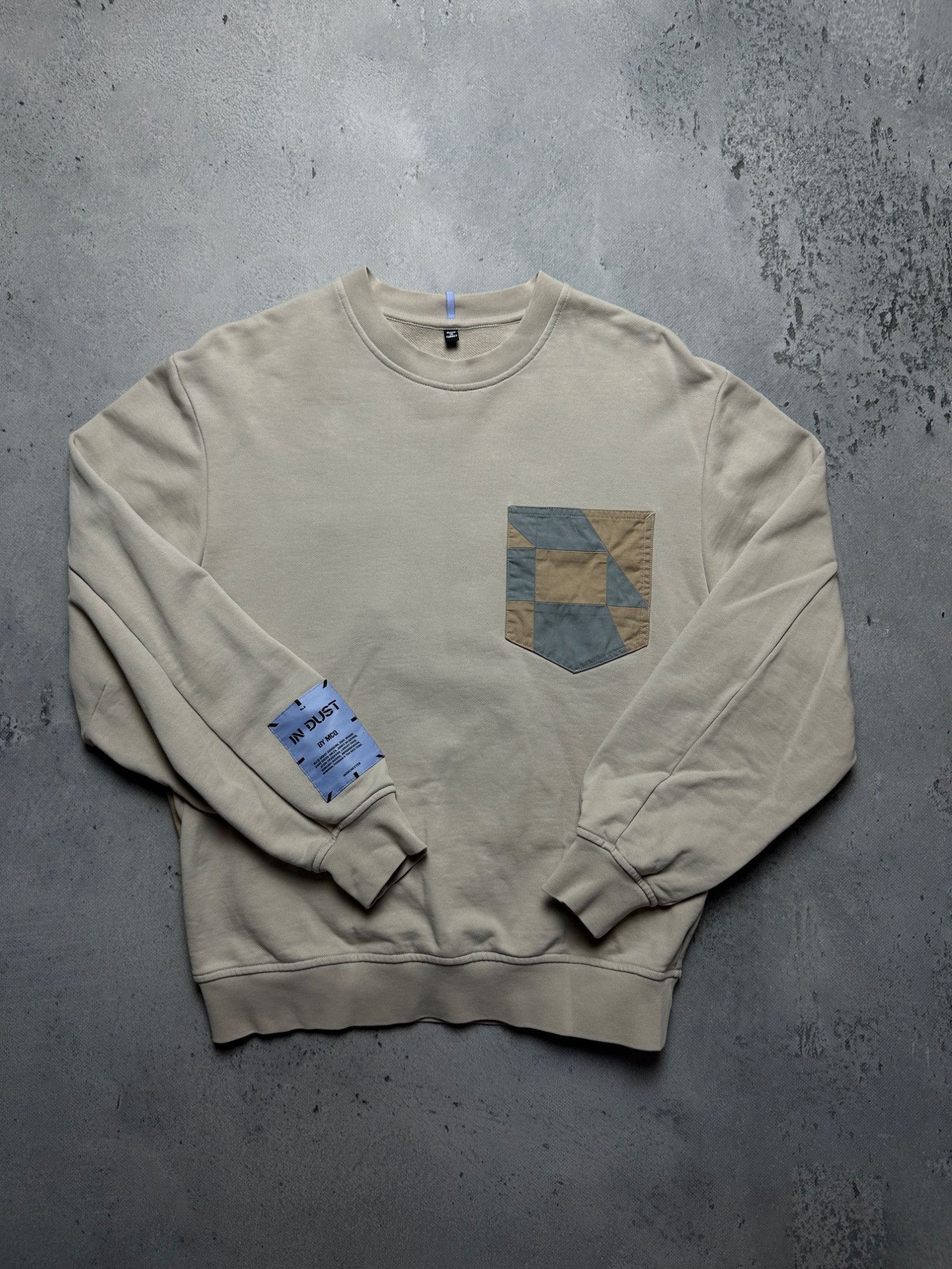Alexander McQueen McQ Alexander McQueen Beige Off-White Patchwork Sweatshirt Size US S / EU 44-46 / 1 - 13 Thumbnail